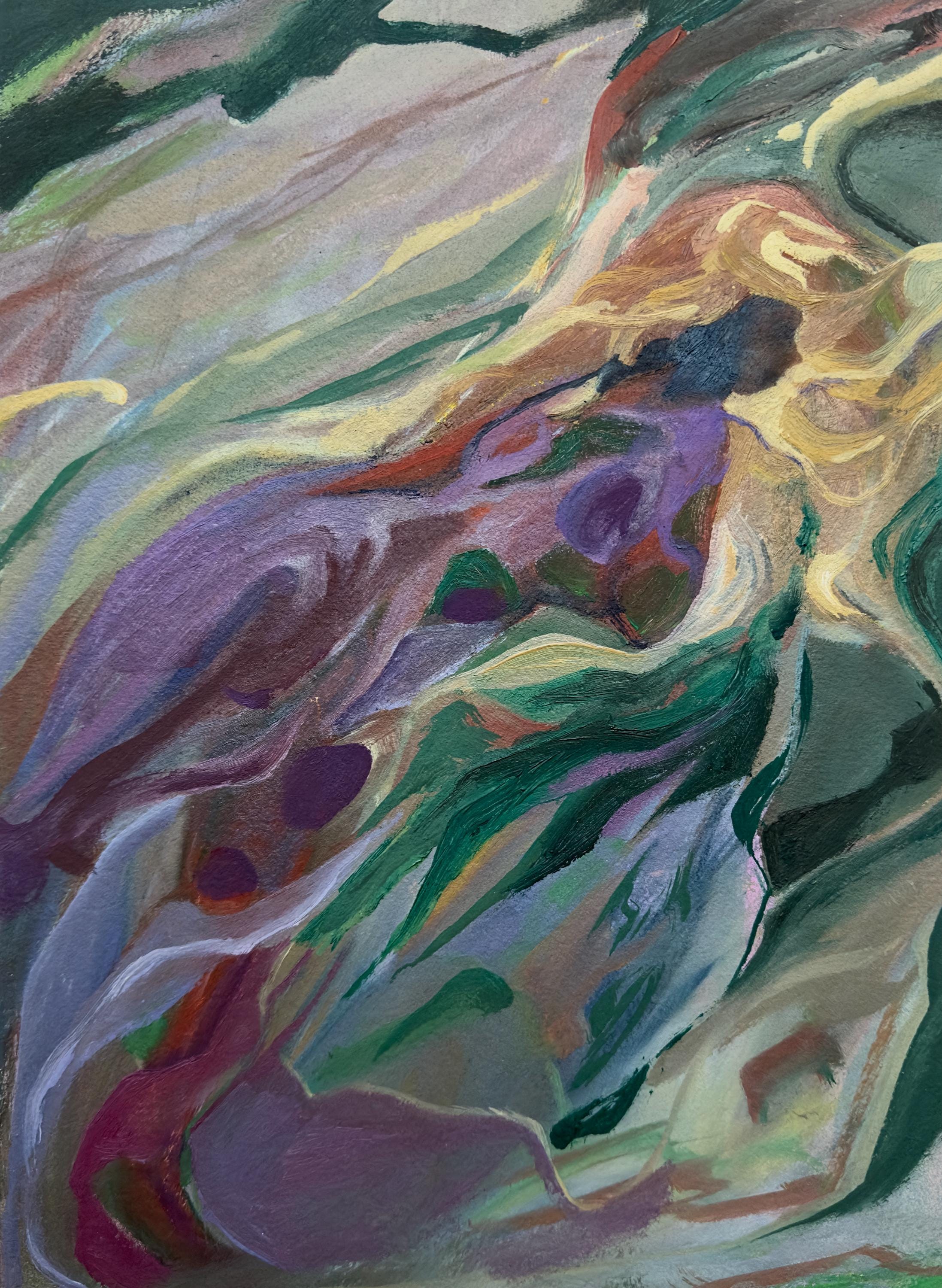 At the Window, oilpainting on paper, original art