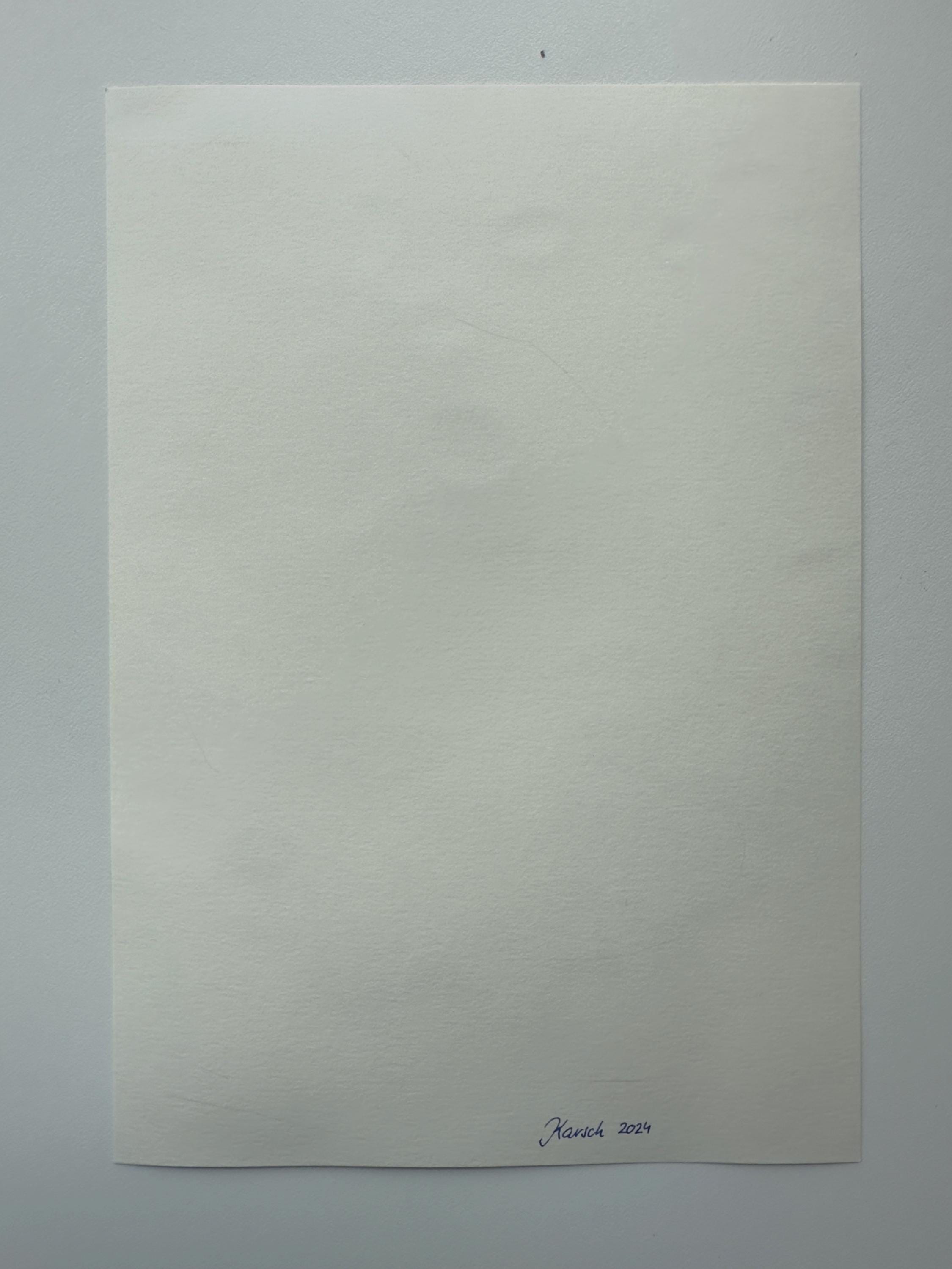 Morning, landscape drawing, pencils and watercolors on paper, original