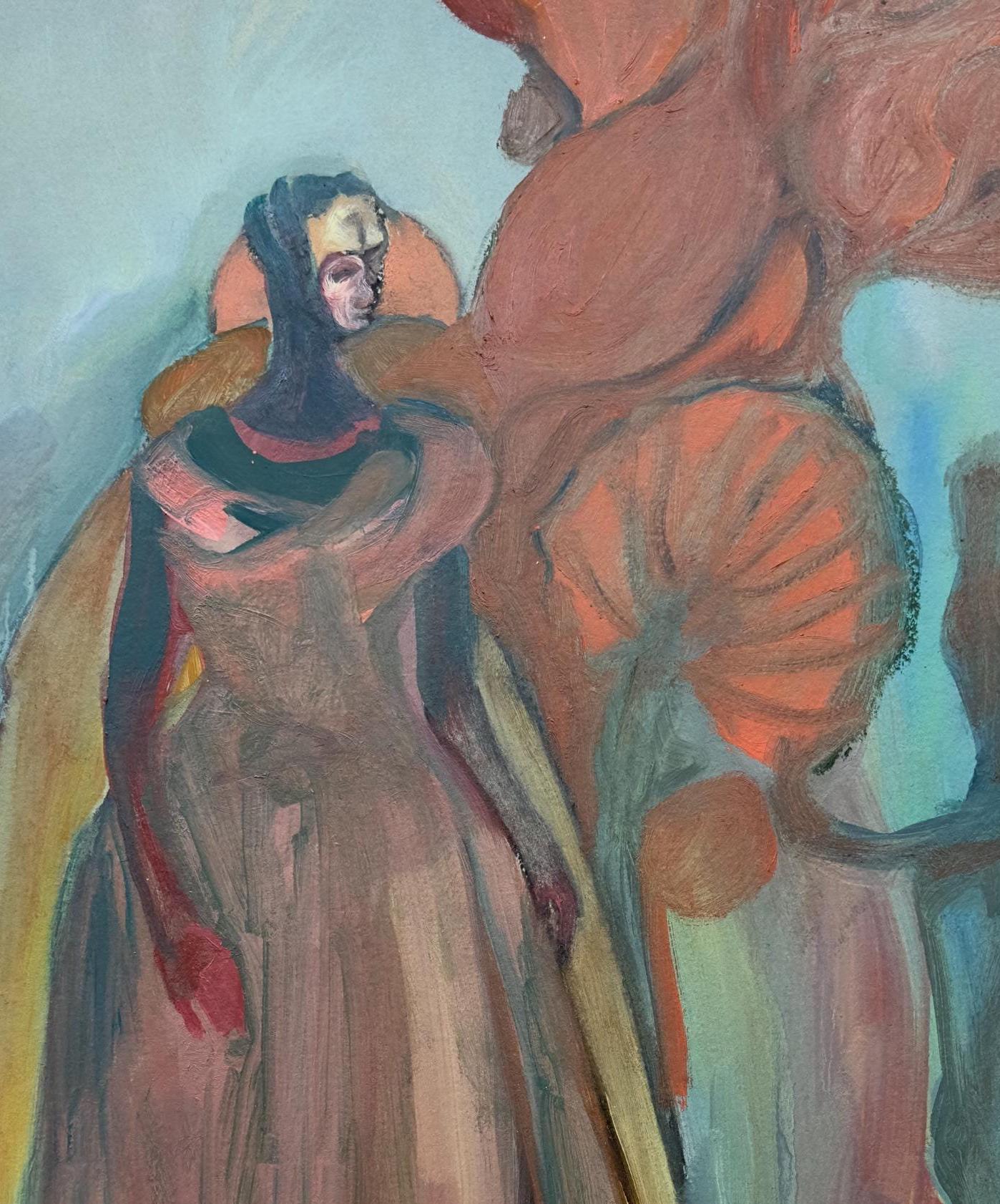 Dreamer, oil on paper, original art
