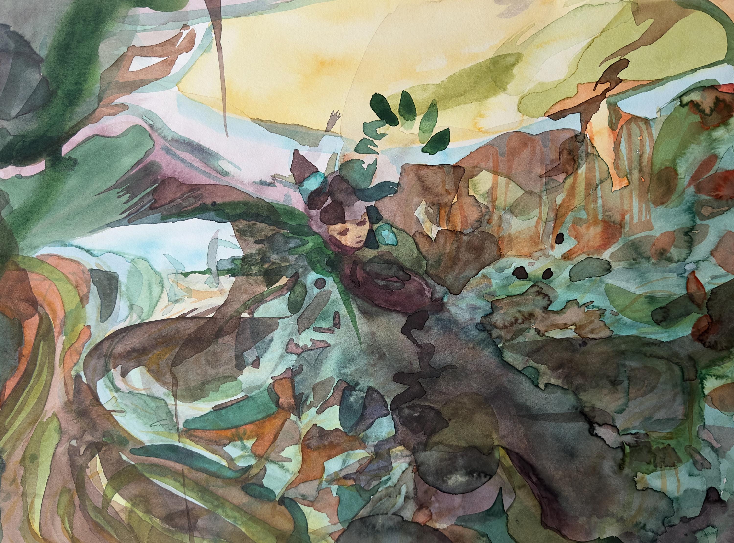 Swirl, Watercolor on Paper, Original