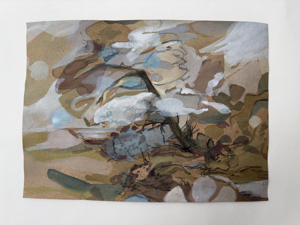 Landscape, 14.12.2024, charcoal and chalk, recycled paper, original