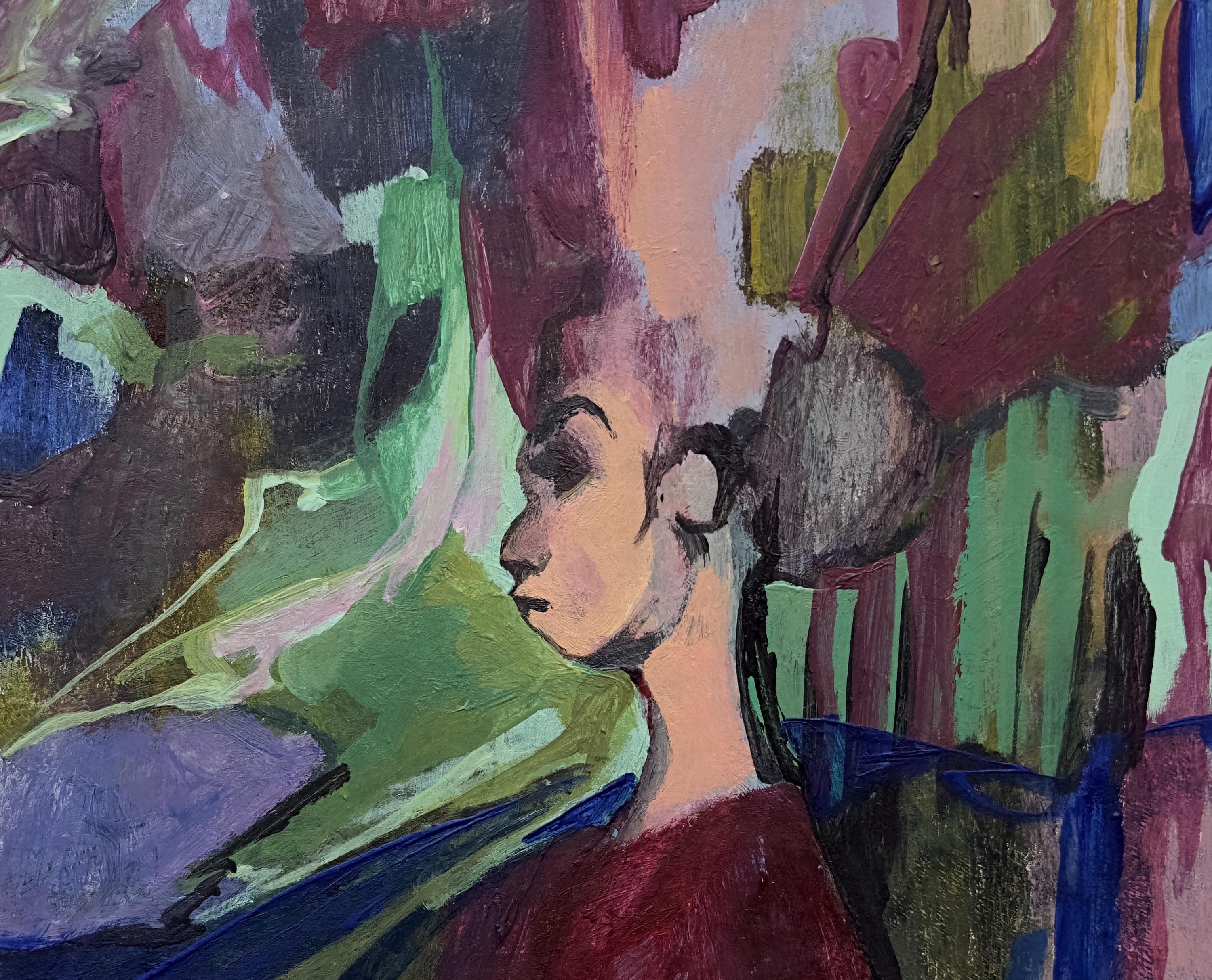 Small Female Portrait, acrylic on papier, original work