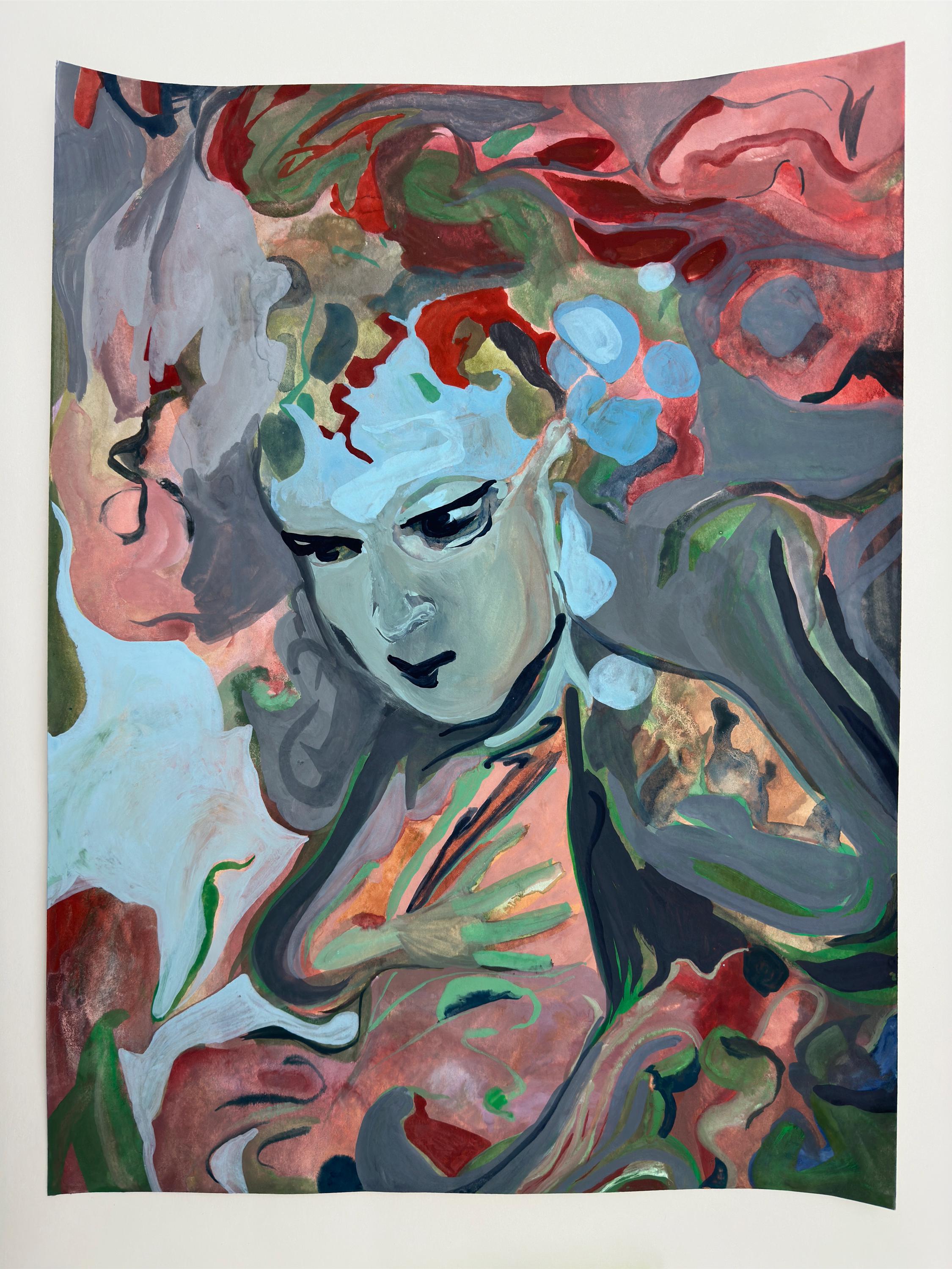 Monologue, gouache on paper, original art
