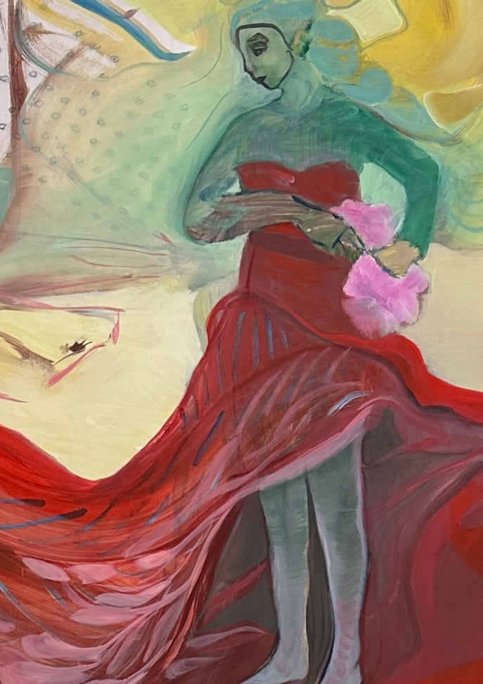 Woman's Figure, oil on paper, large oilsketch, original artwork