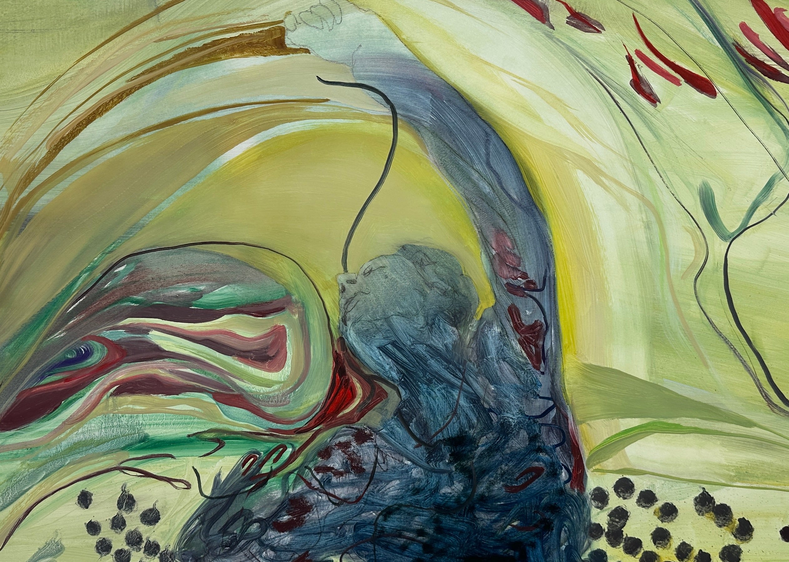 Dancing Woman, oil on paper, original artwork