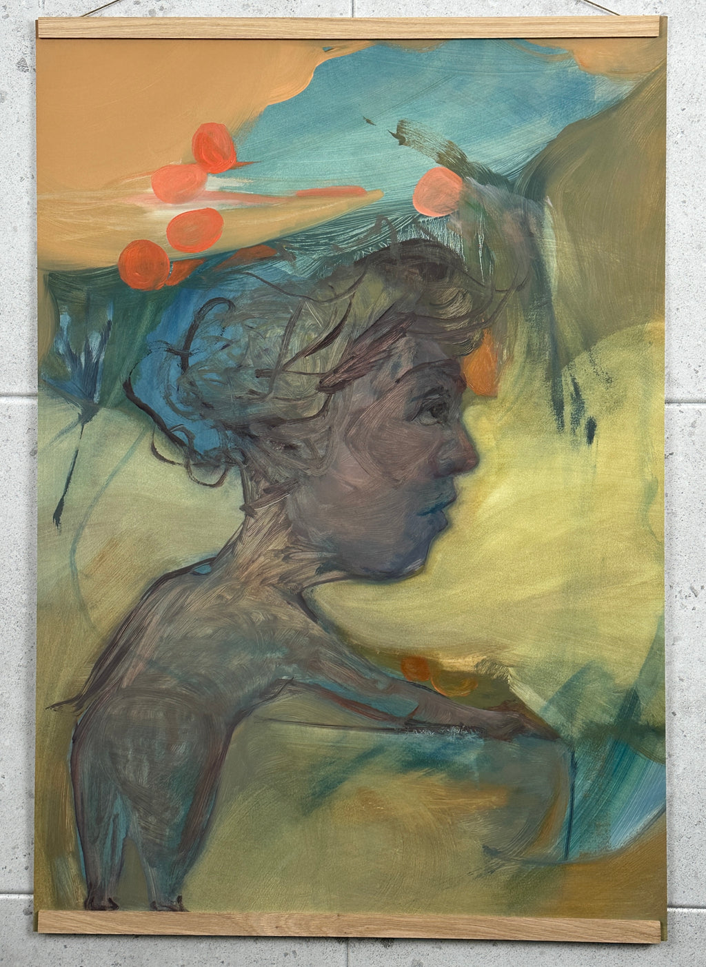 Woman's figure, oilpainting on primed paper, original work