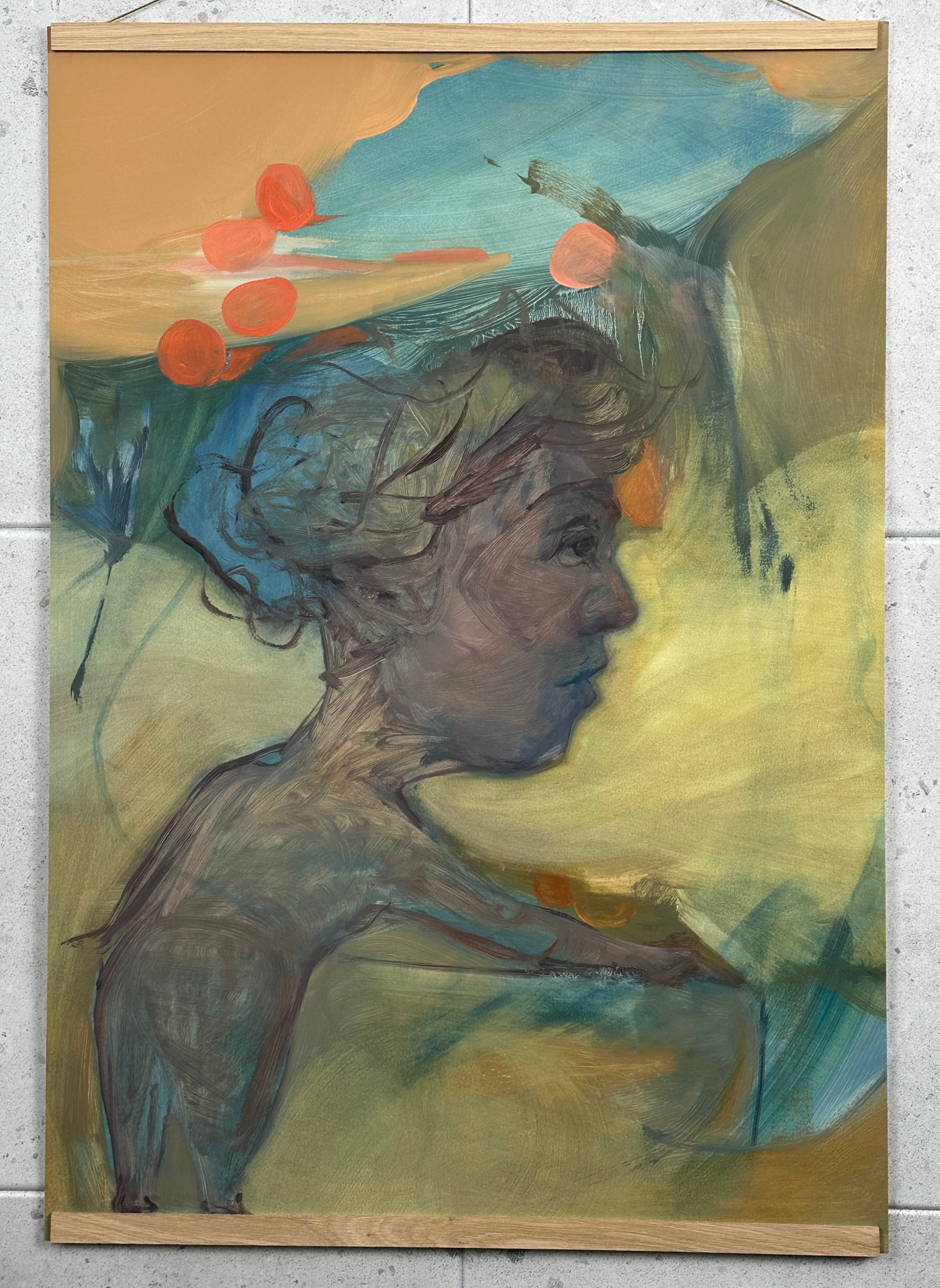 Woman's figure, oilpainting on primed paper, original work