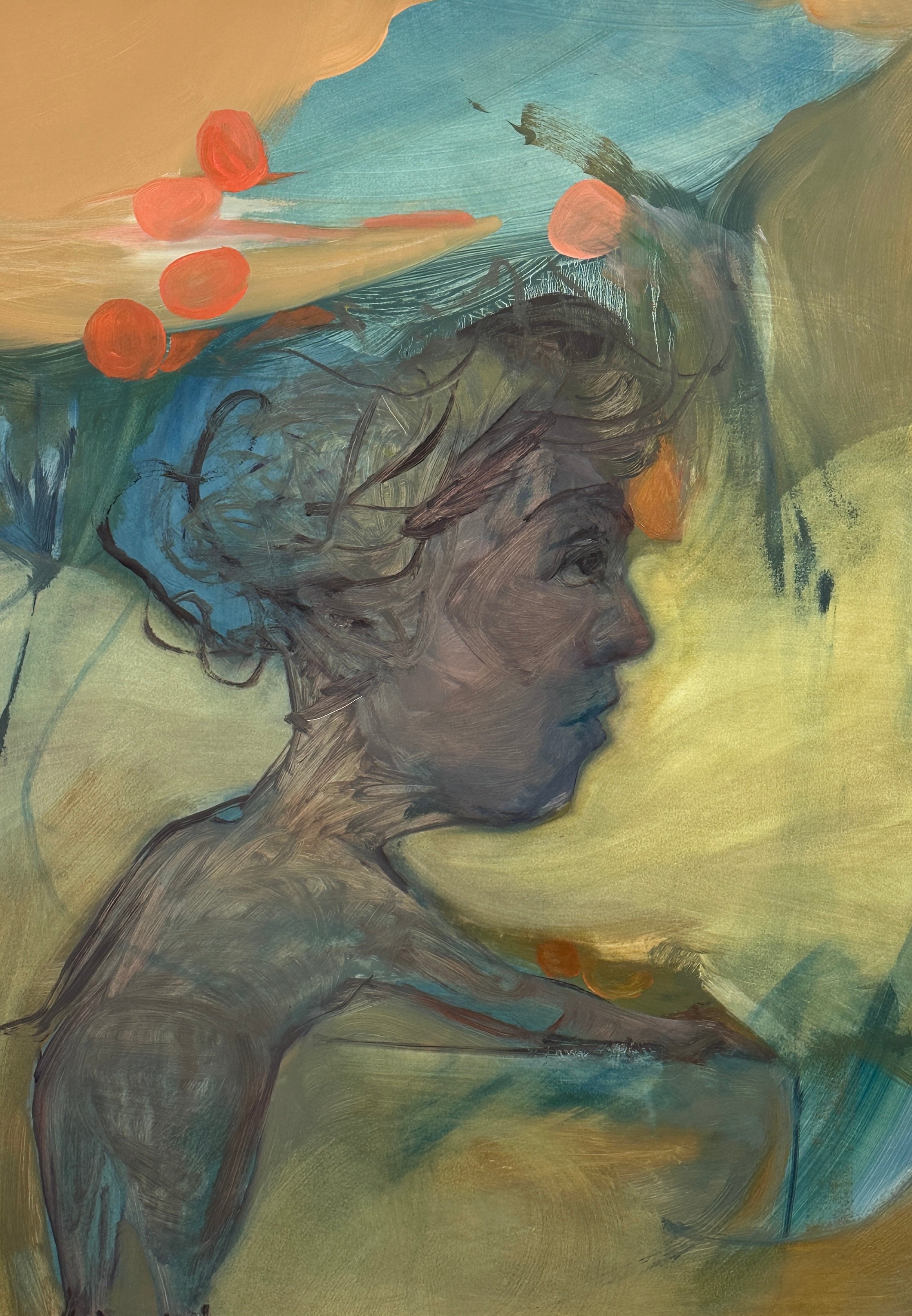 Woman's figure, oilpainting on primed paper, original work