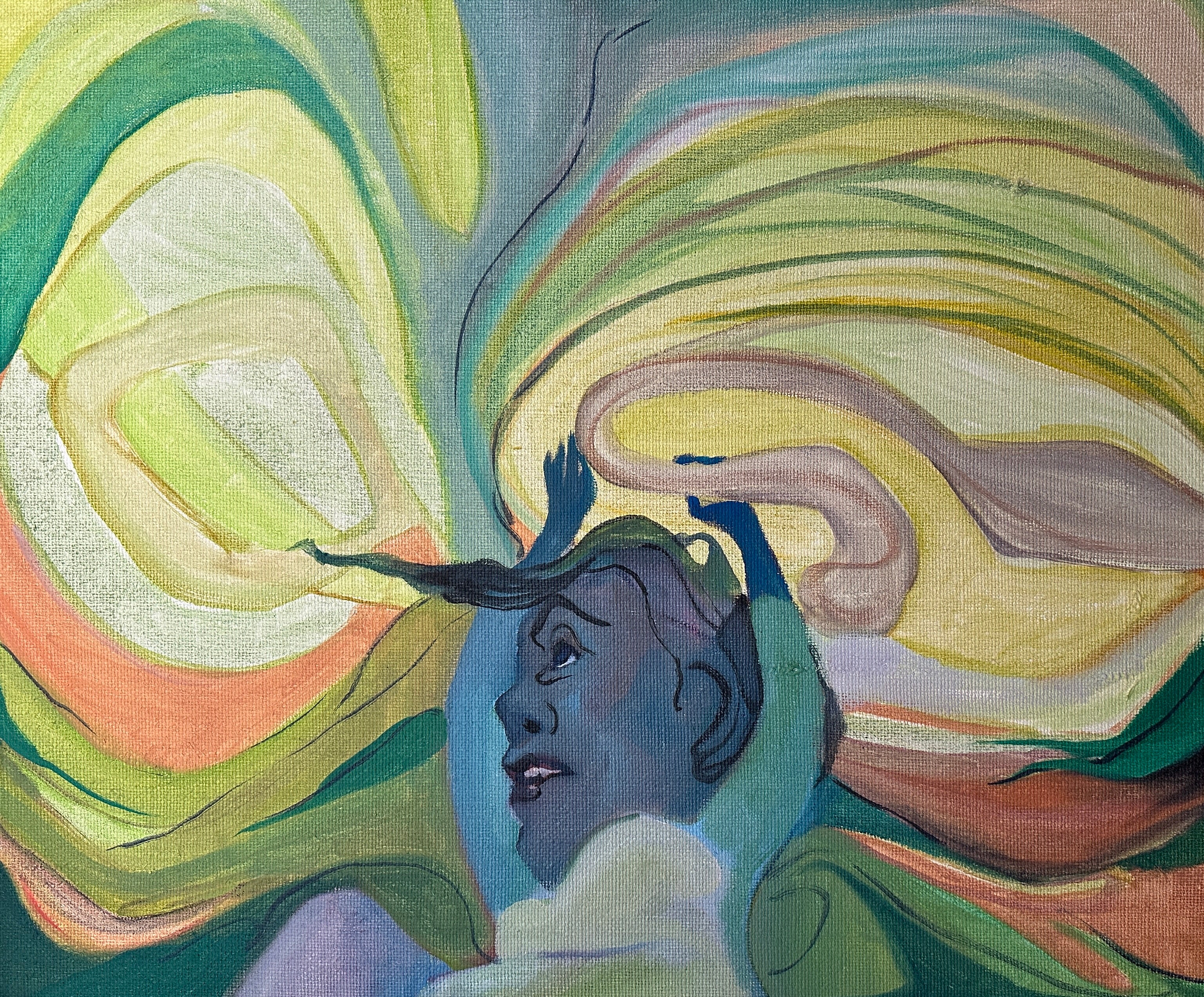 Knot, oil on jute canvas, original artwork