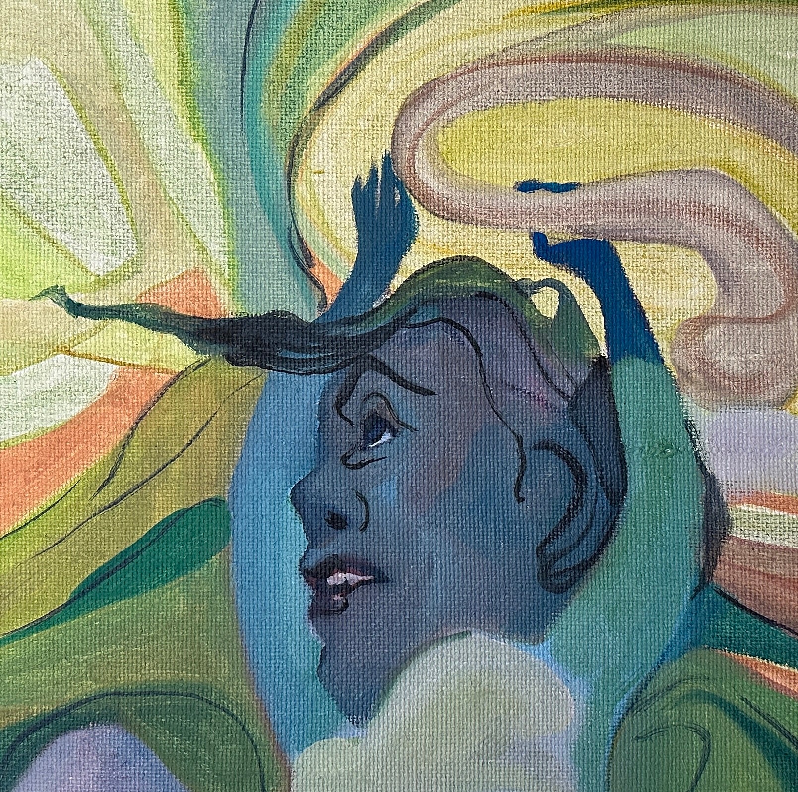 Knot, oil on jute canvas, original artwork