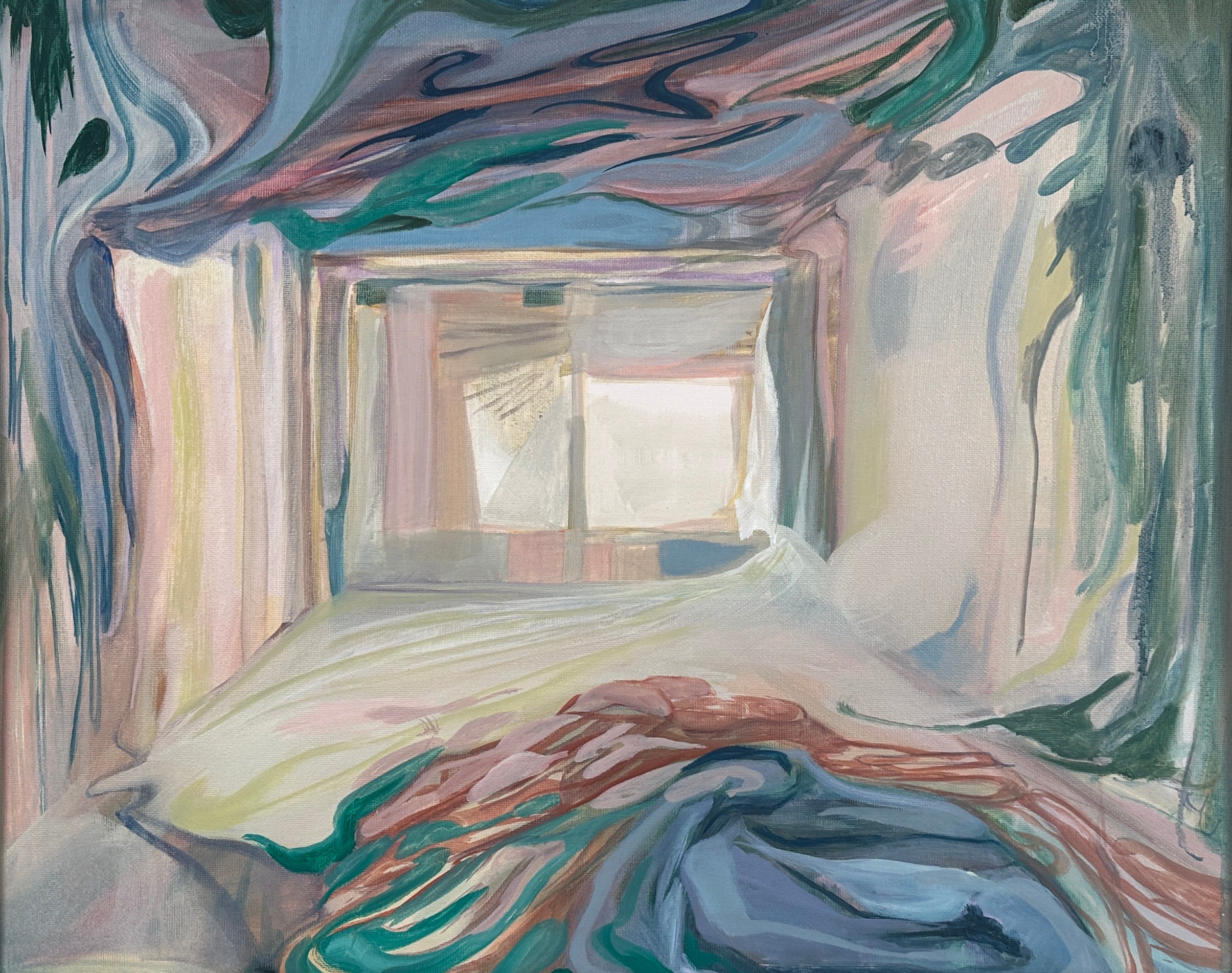 Shelter, oil on canvas on cardboard, oilpainting, original artwork