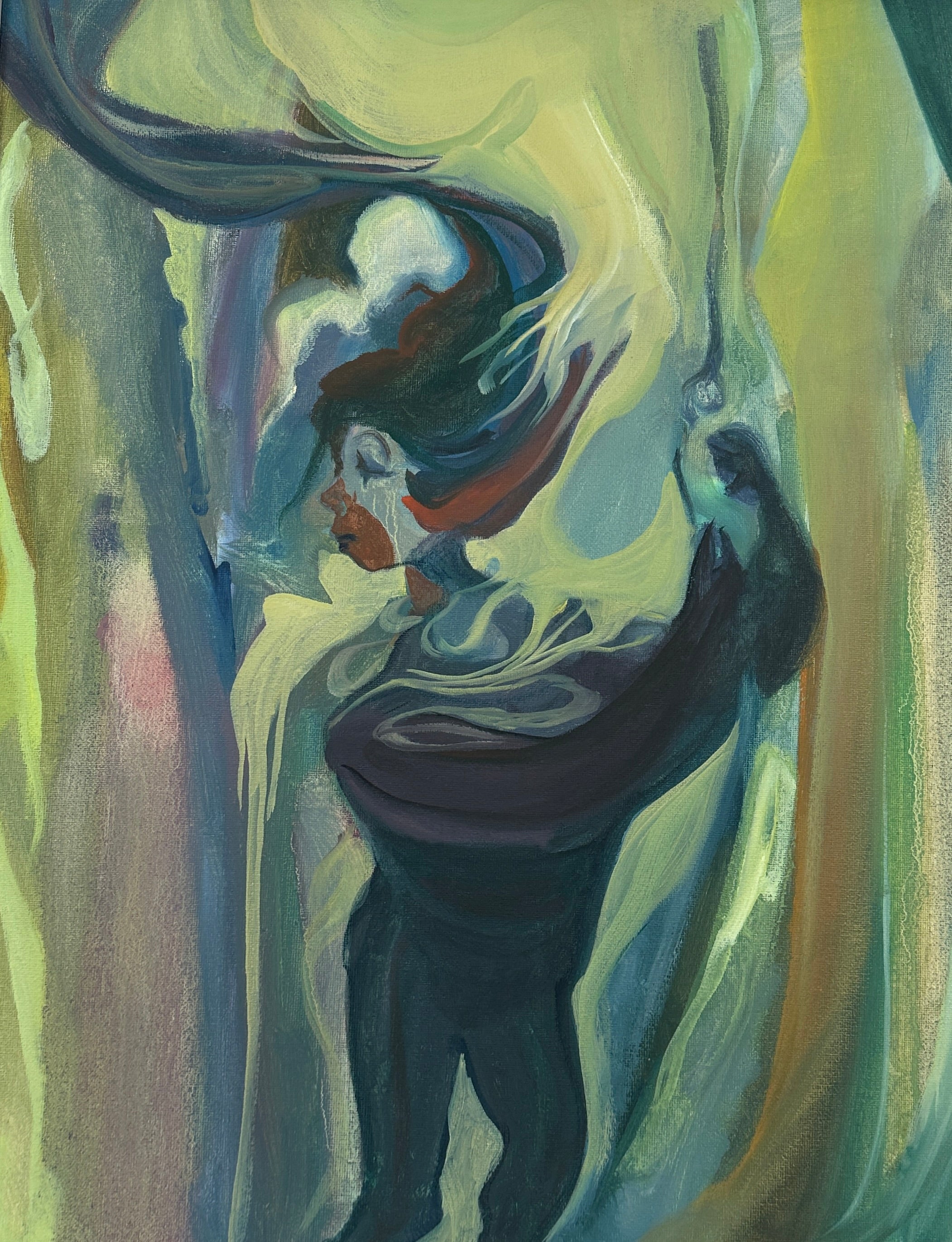 Selfportrait from imagination, oil on canvas on cardboard, original artwork
