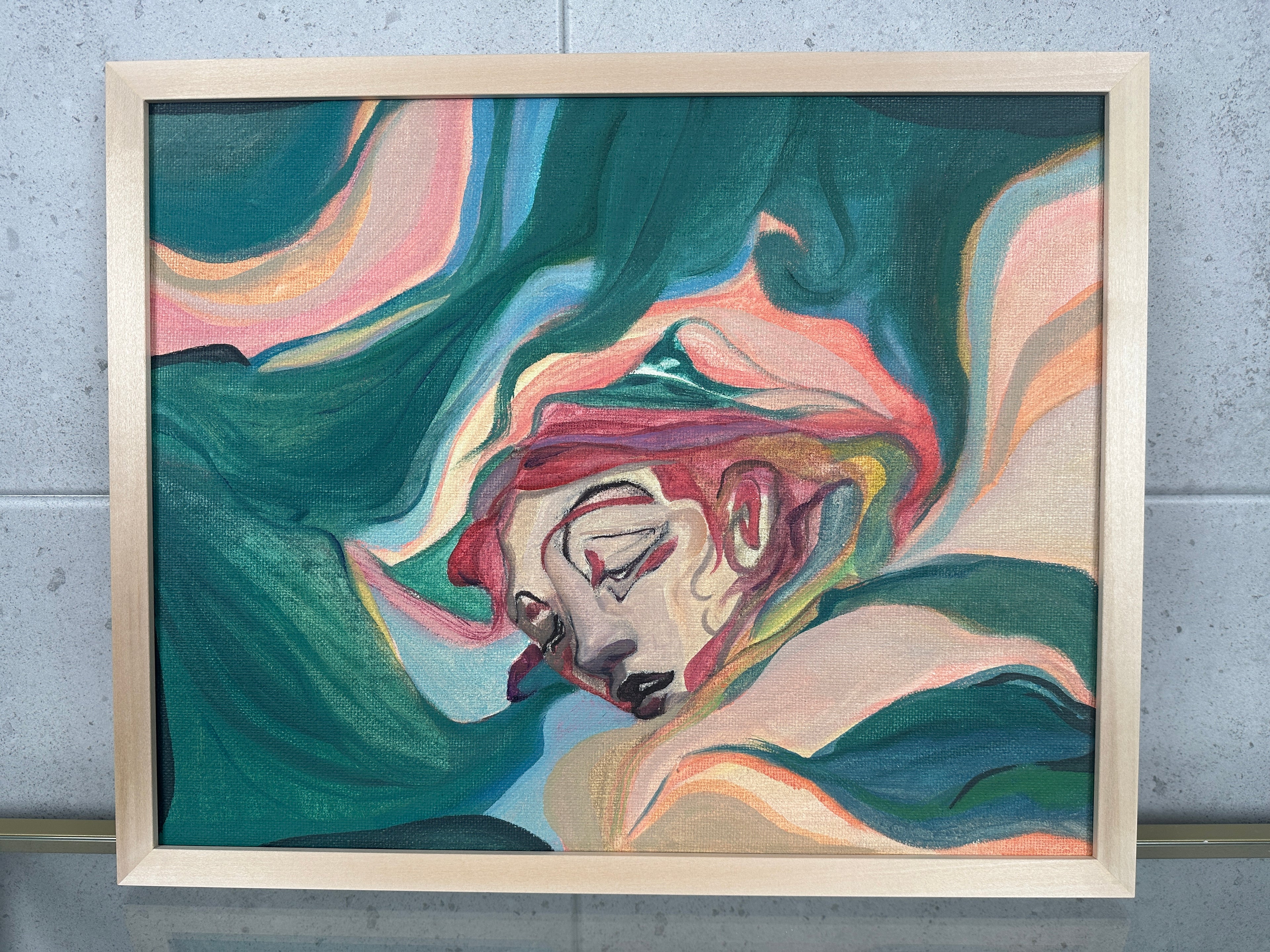 Sleep, girl's portrait, oilpainting on canvas, original artwork