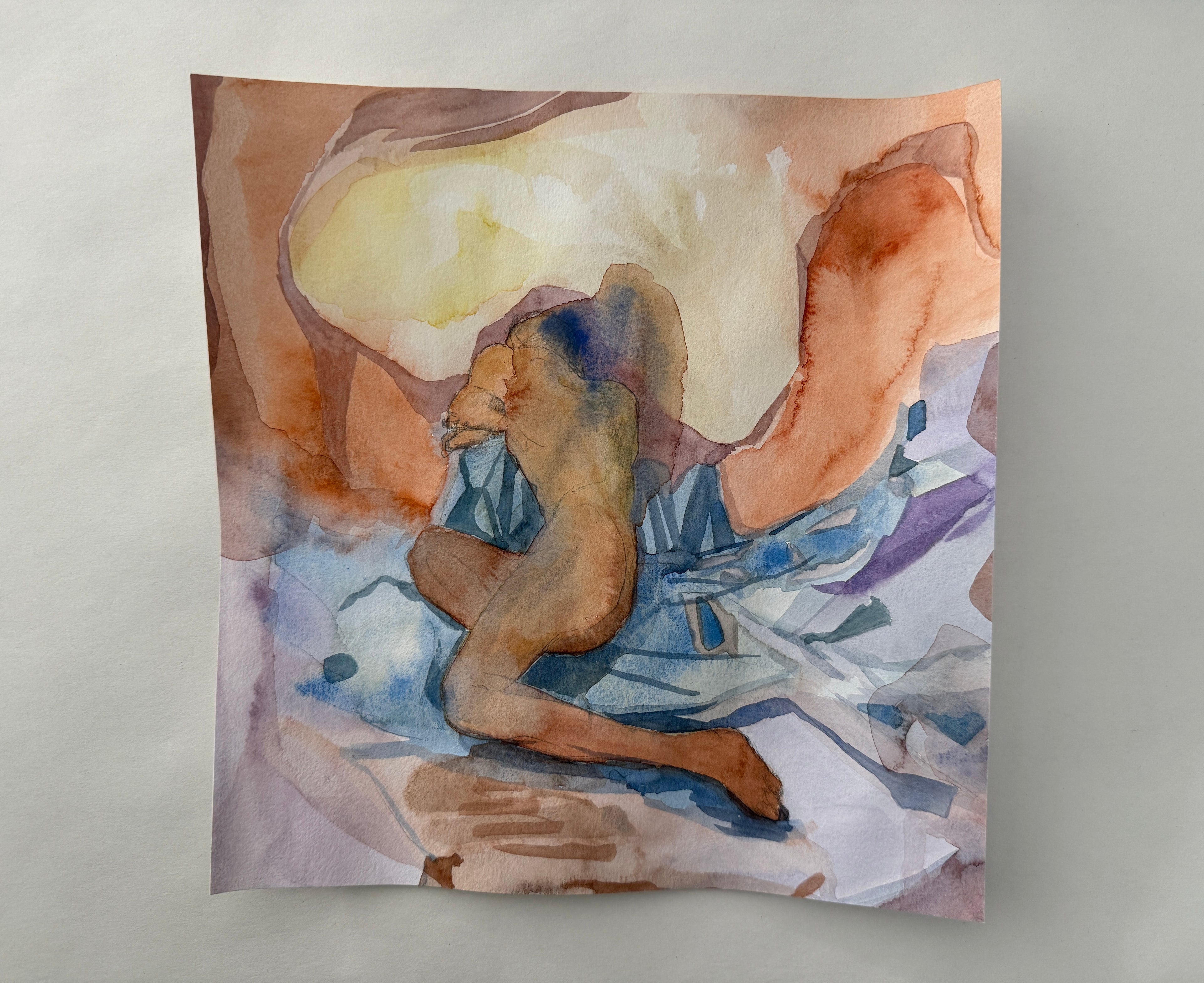 Man's Figure, original watercolor sketch