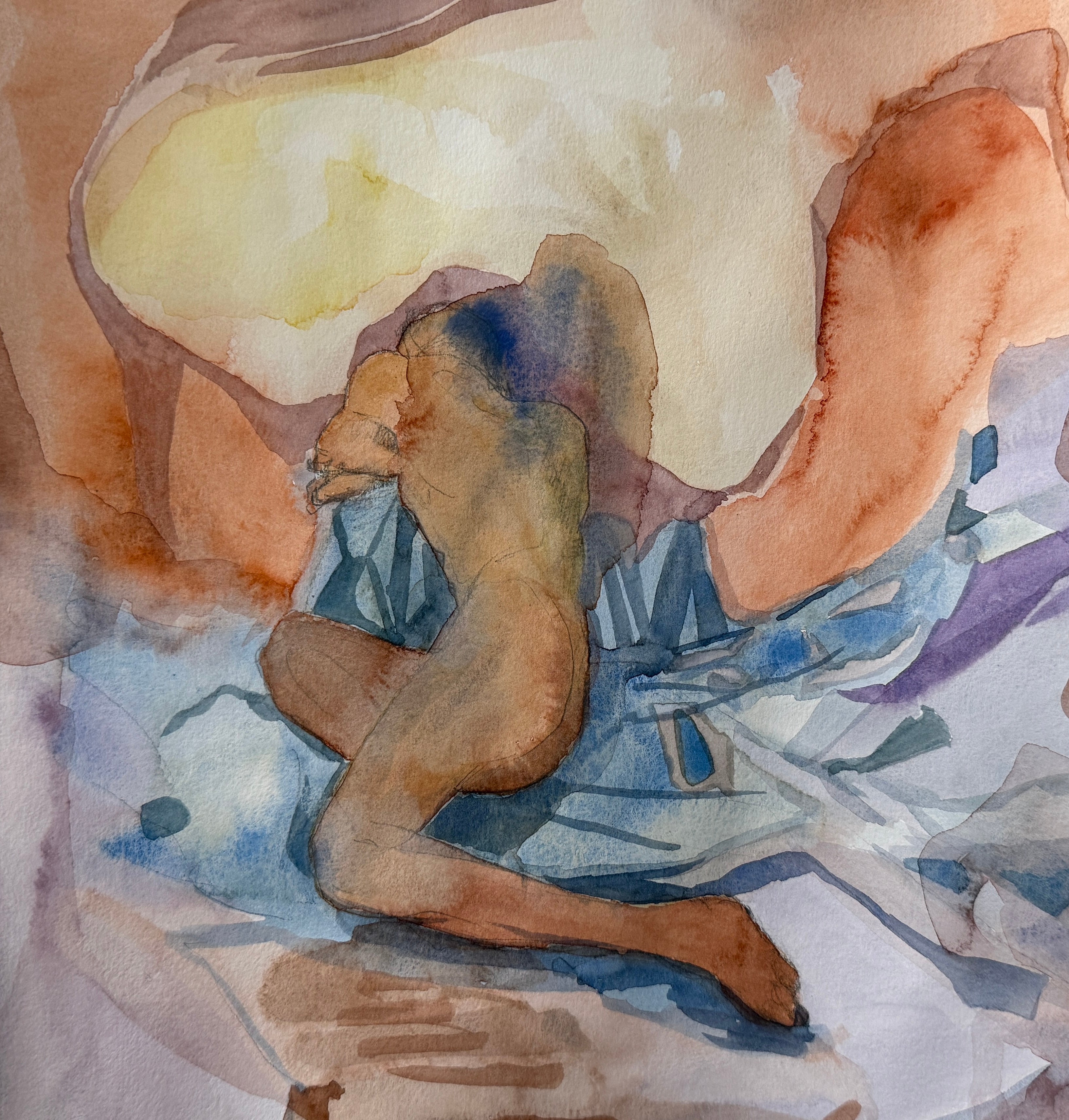 Man's Figure, original watercolor sketch