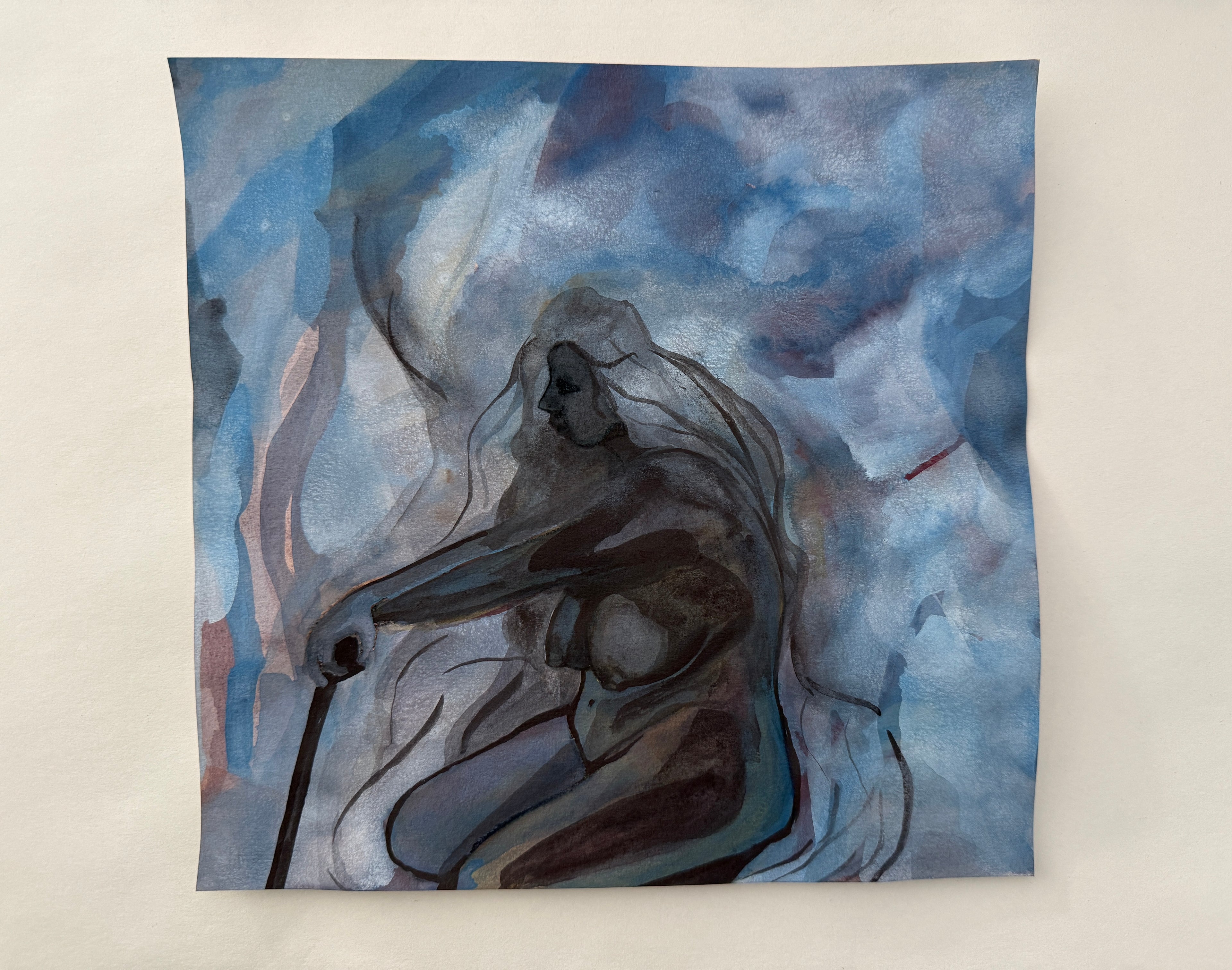 Darkest Girl, gouache, watercolors on paper, original artwork