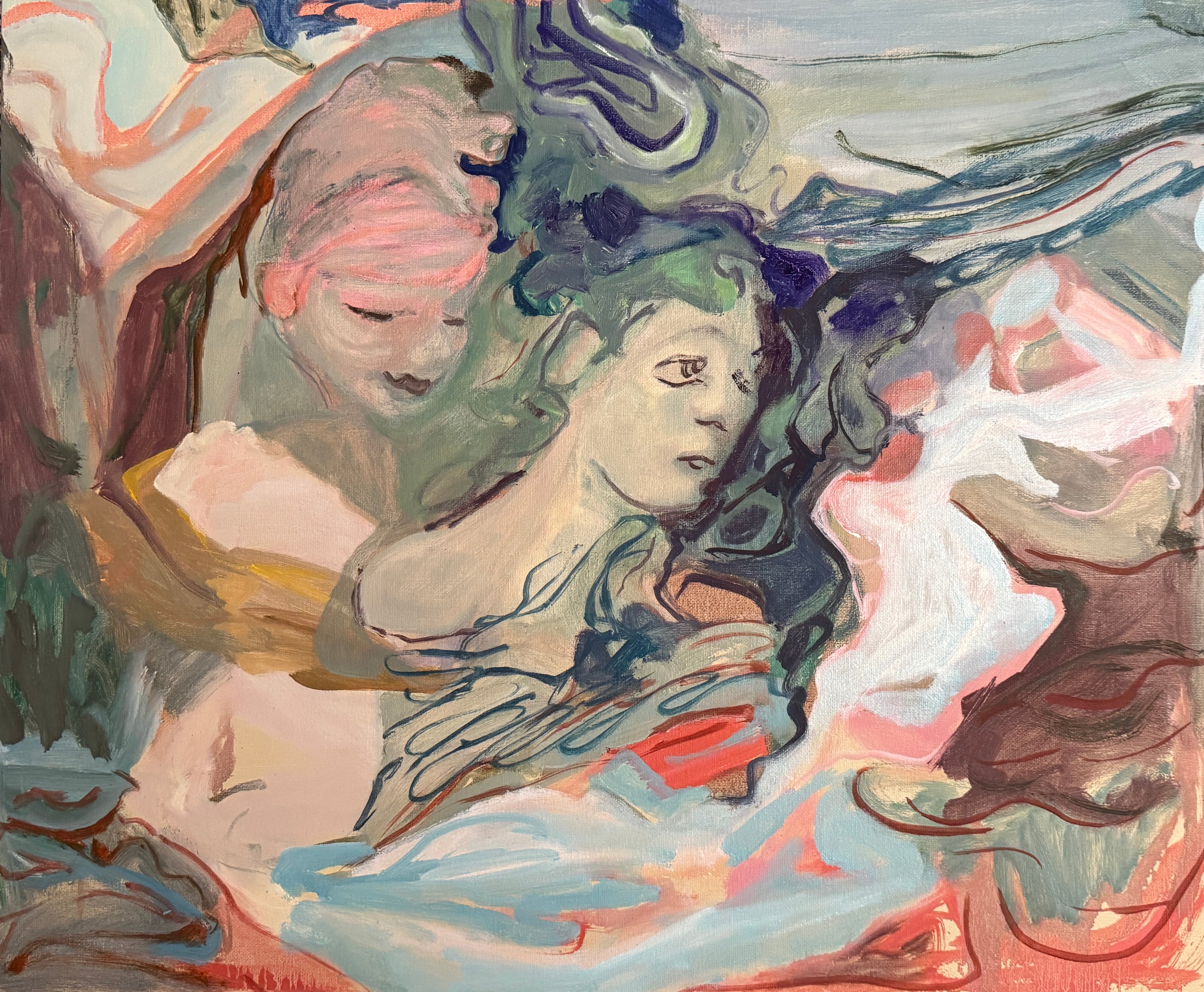 Woman, oil on canvas on cardboard, original artwork