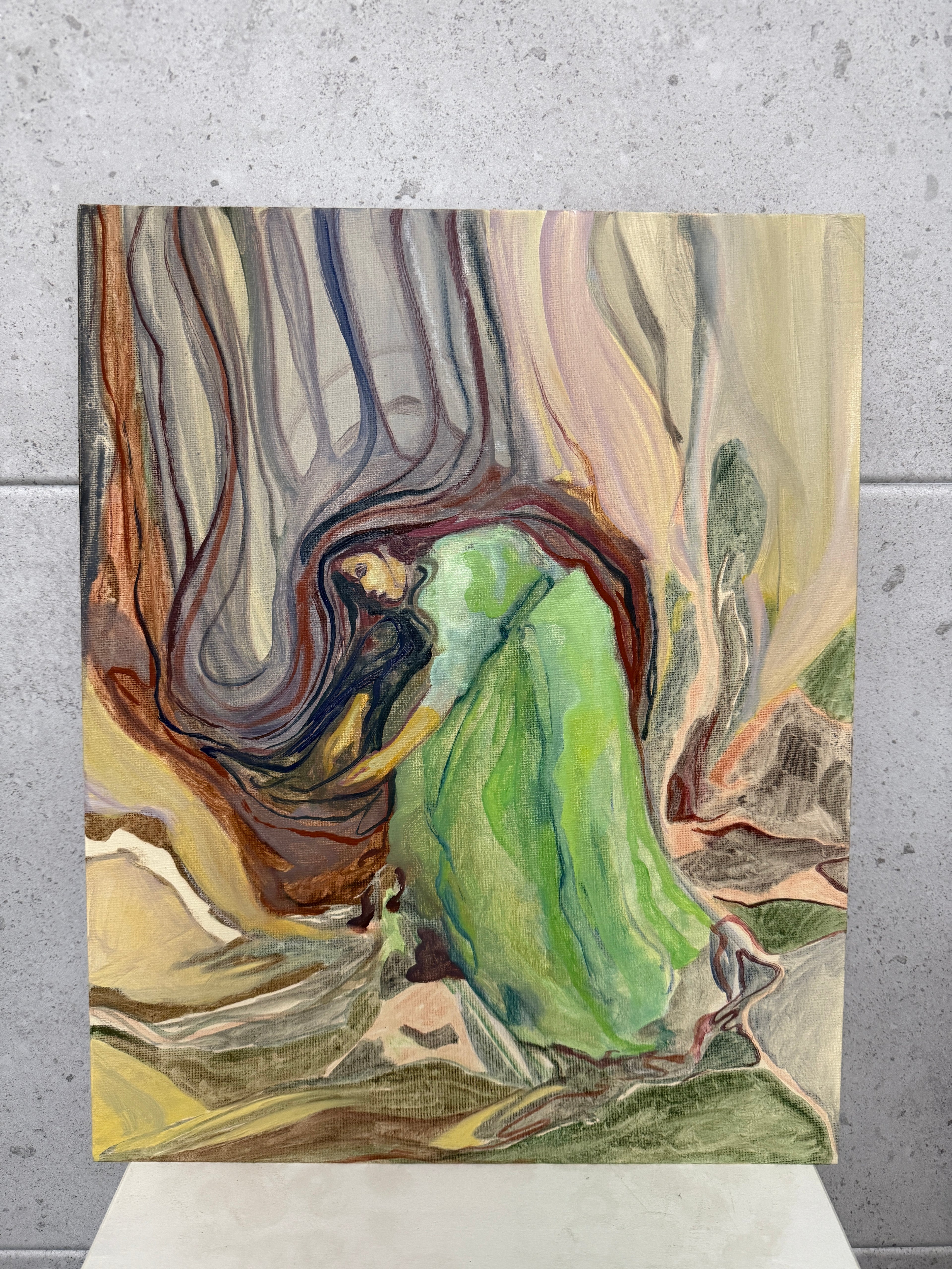 Woman, oil on canvas on cardboard, original artwork