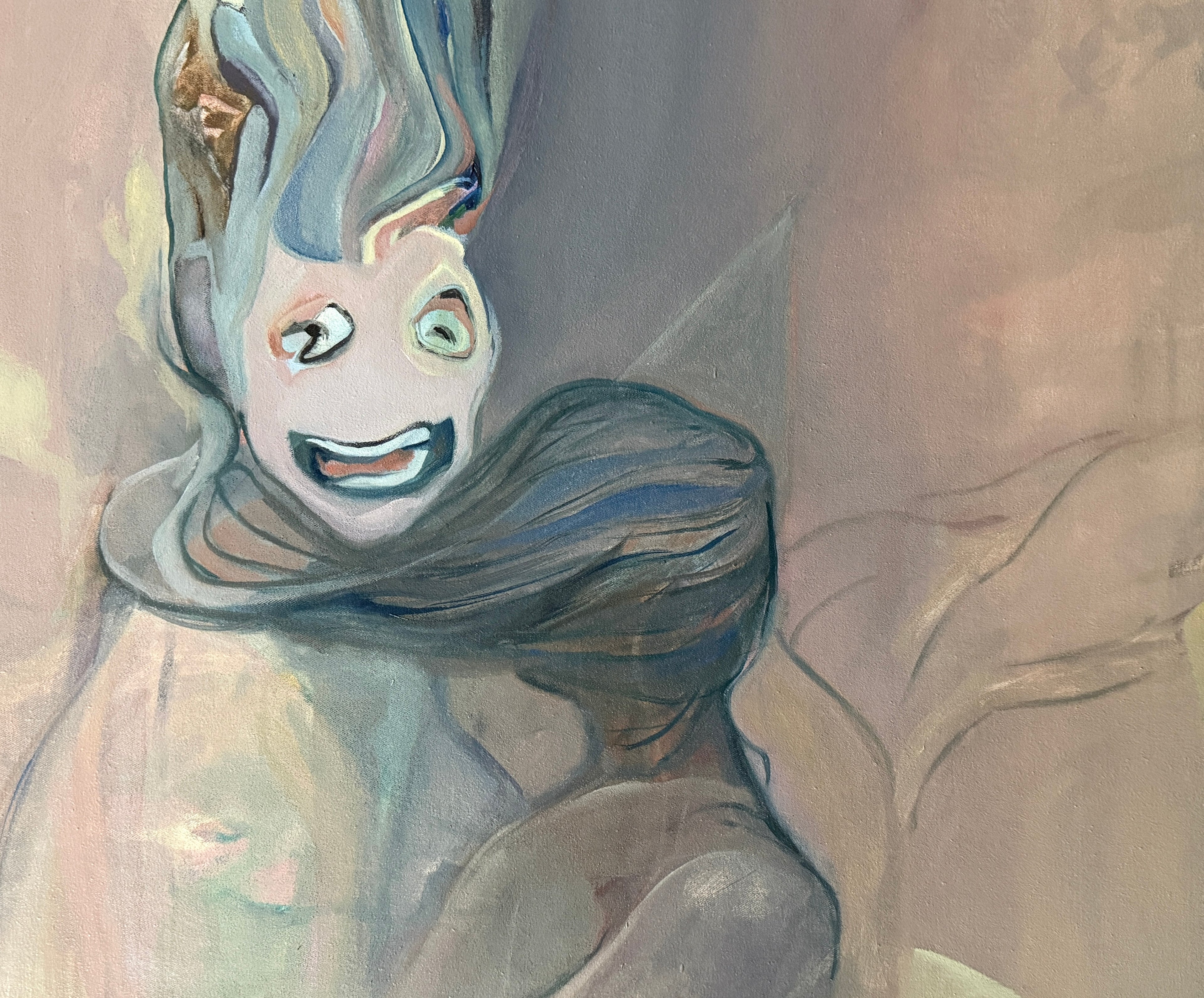 Youth, Love...oil on canvas on wood, original oilpainting