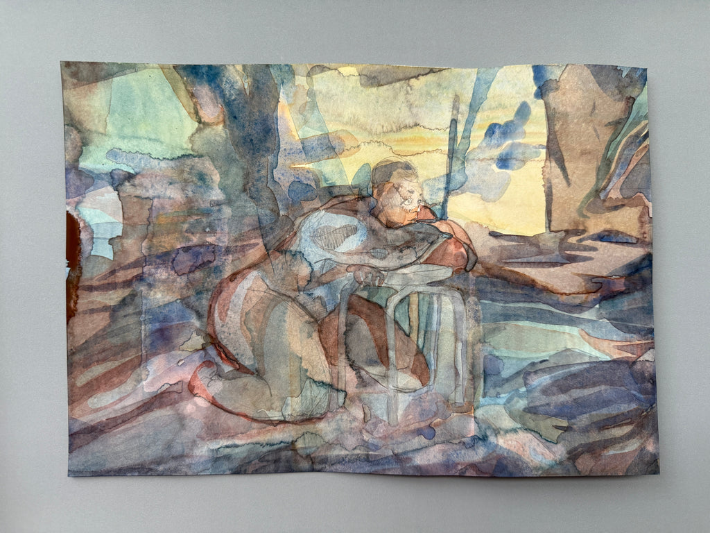 Male figure, life drawing, original art on paper