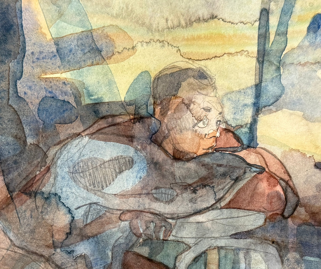 Male figure, life drawing, original art on paper