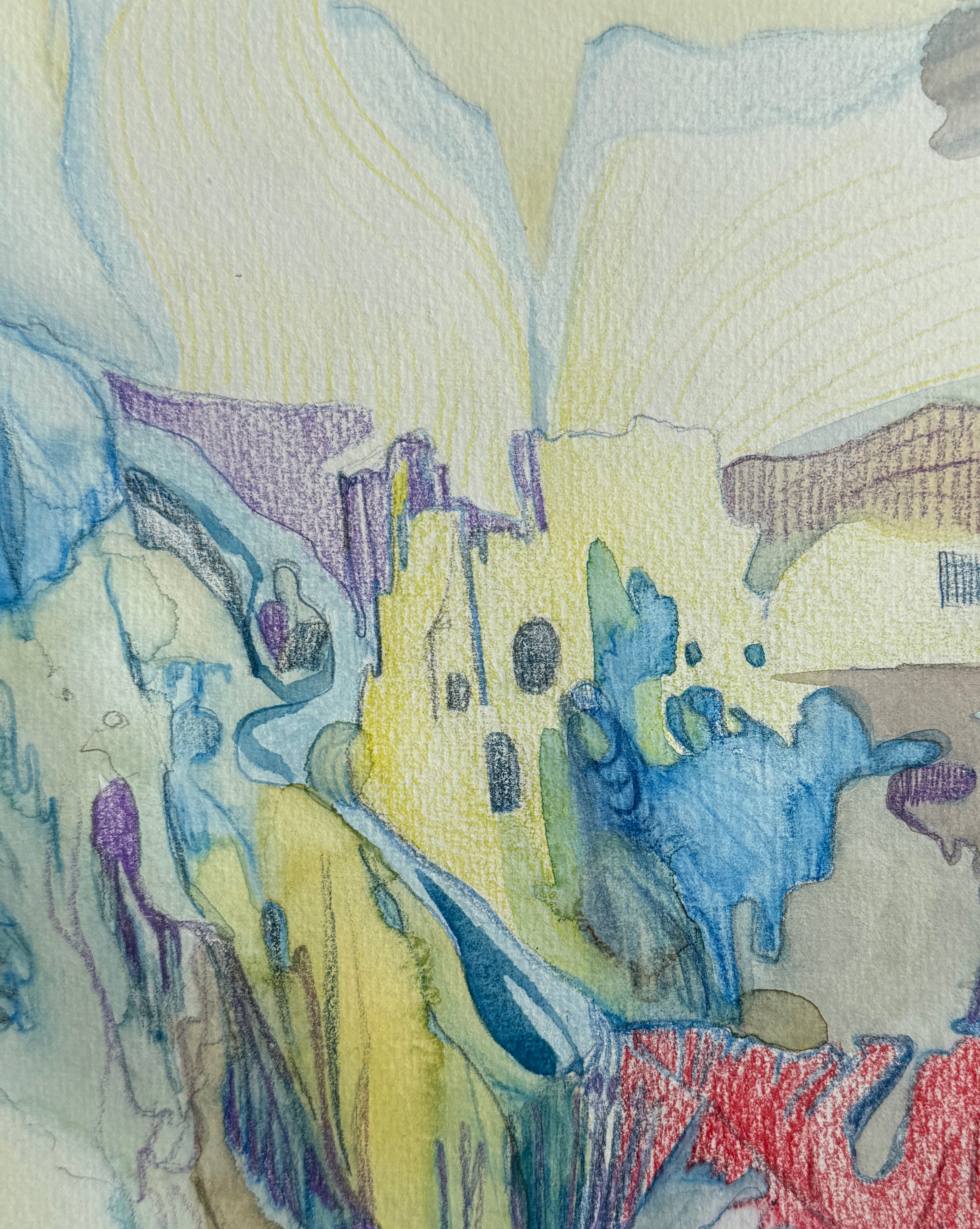 Scream, pencildrawing, aquarell, original art on paper