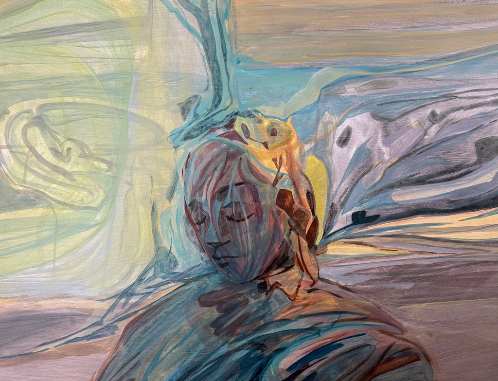 Acrylic portrait, works on paper, original artwork