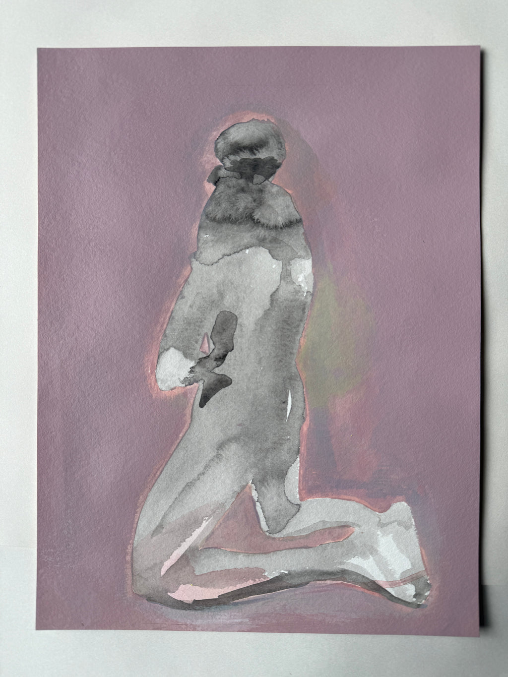 Figure, acrylic painting on paper, original artwork