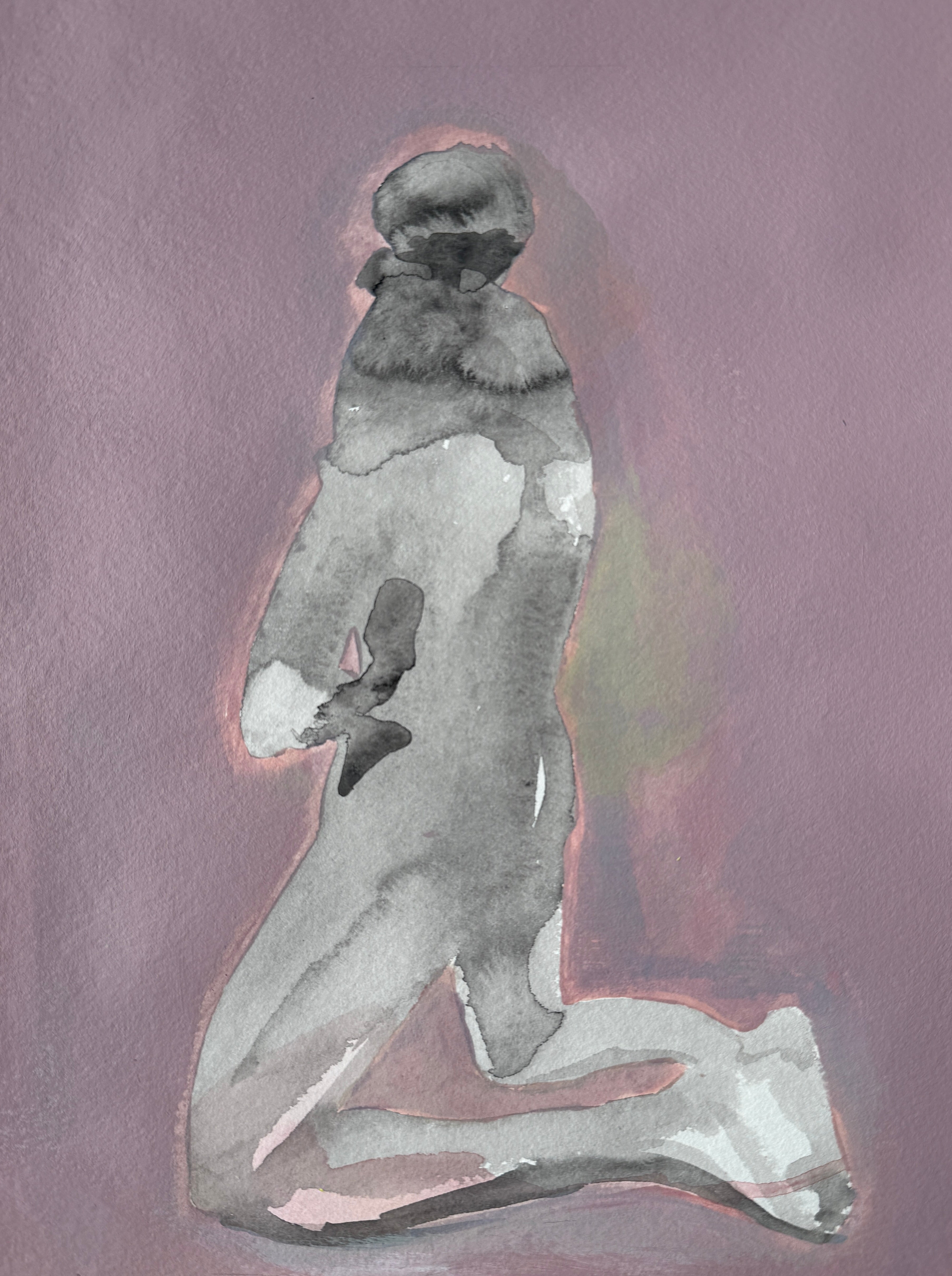 Figure, acrylic painting on paper, original artwork
