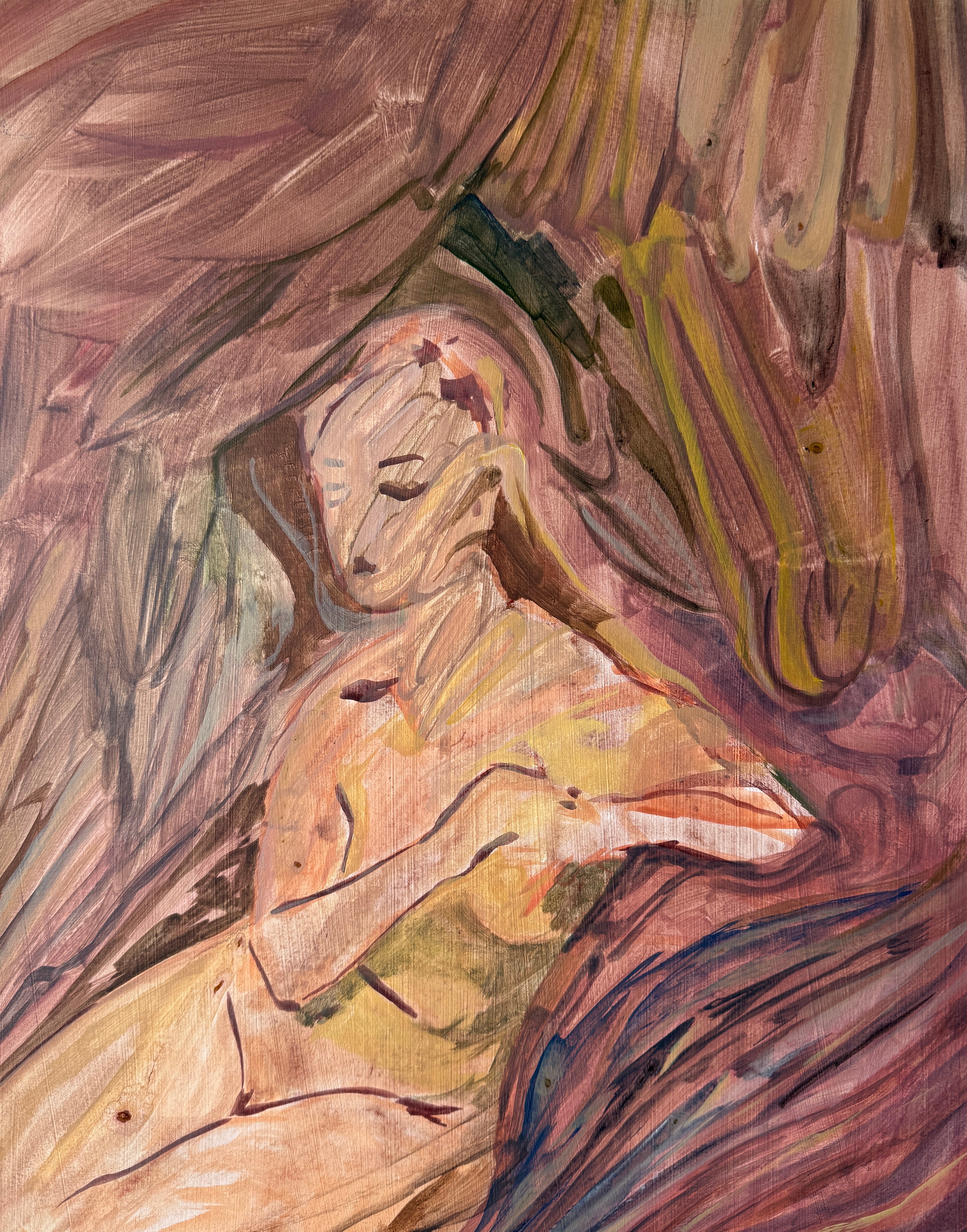 Woman's Portrait, acrylic painting on paper, original art