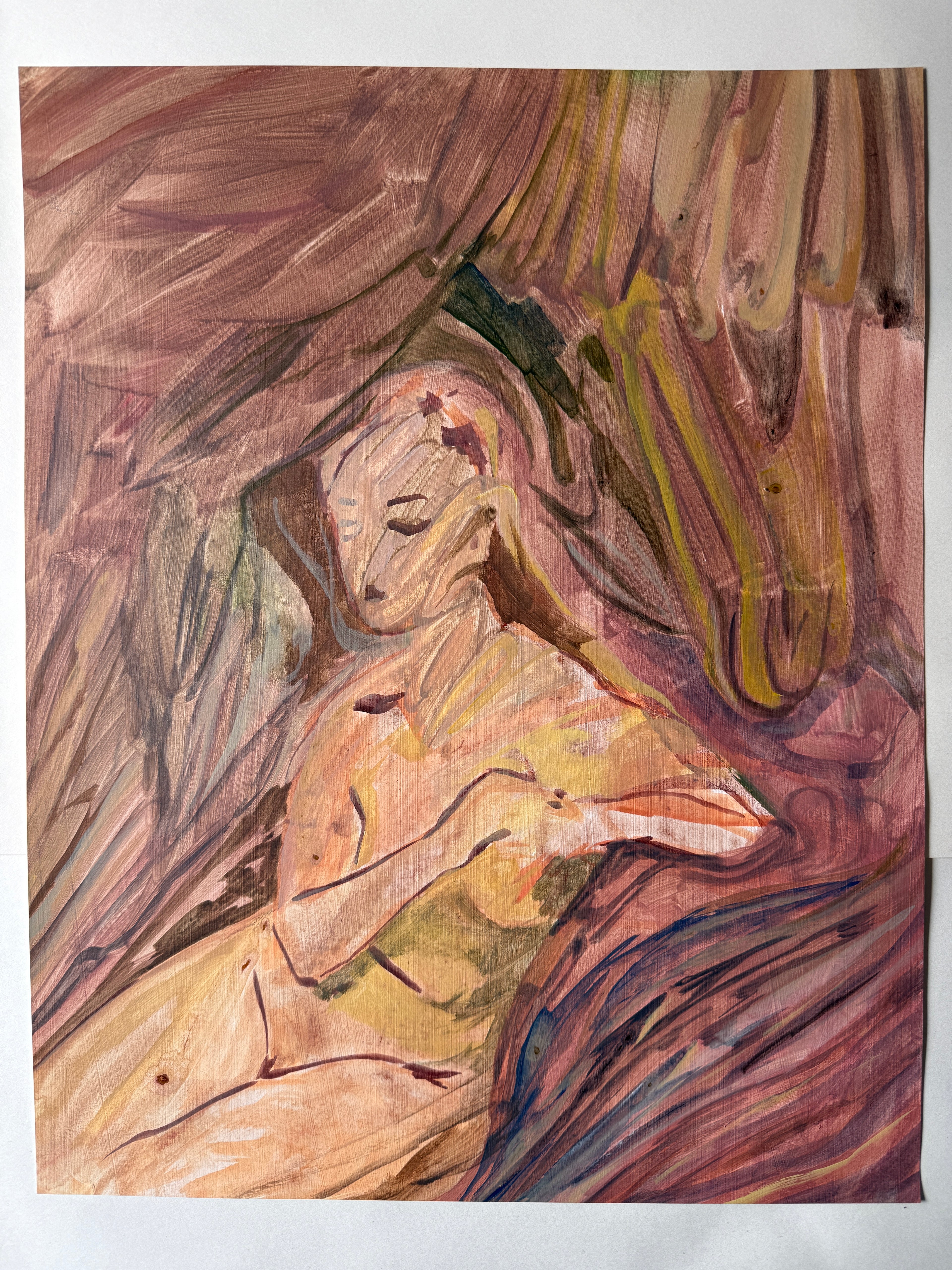 Woman's Portrait, acrylic painting on paper, original art