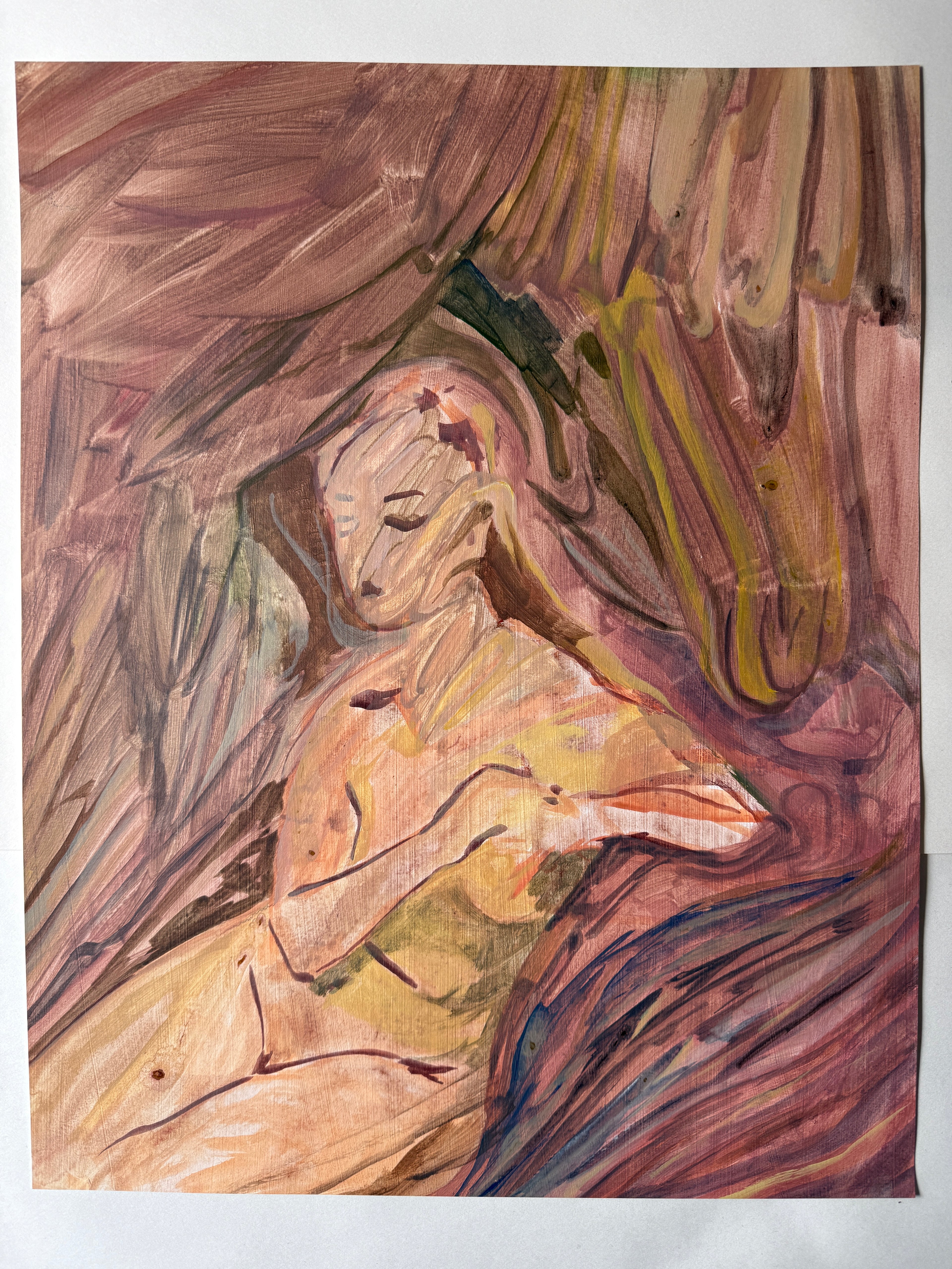 Woman's Portrait, acrylic painting on paper, original art