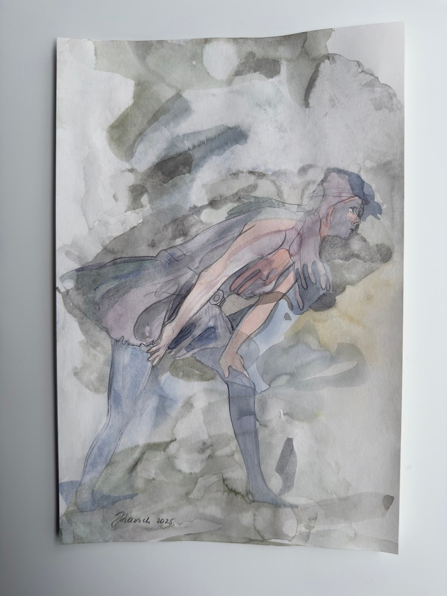 Winter in June, small works on paper, original drawing