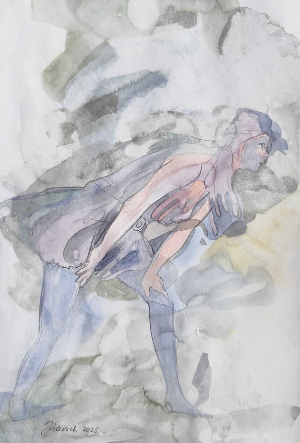 Winter in June, small works on paper, original drawing