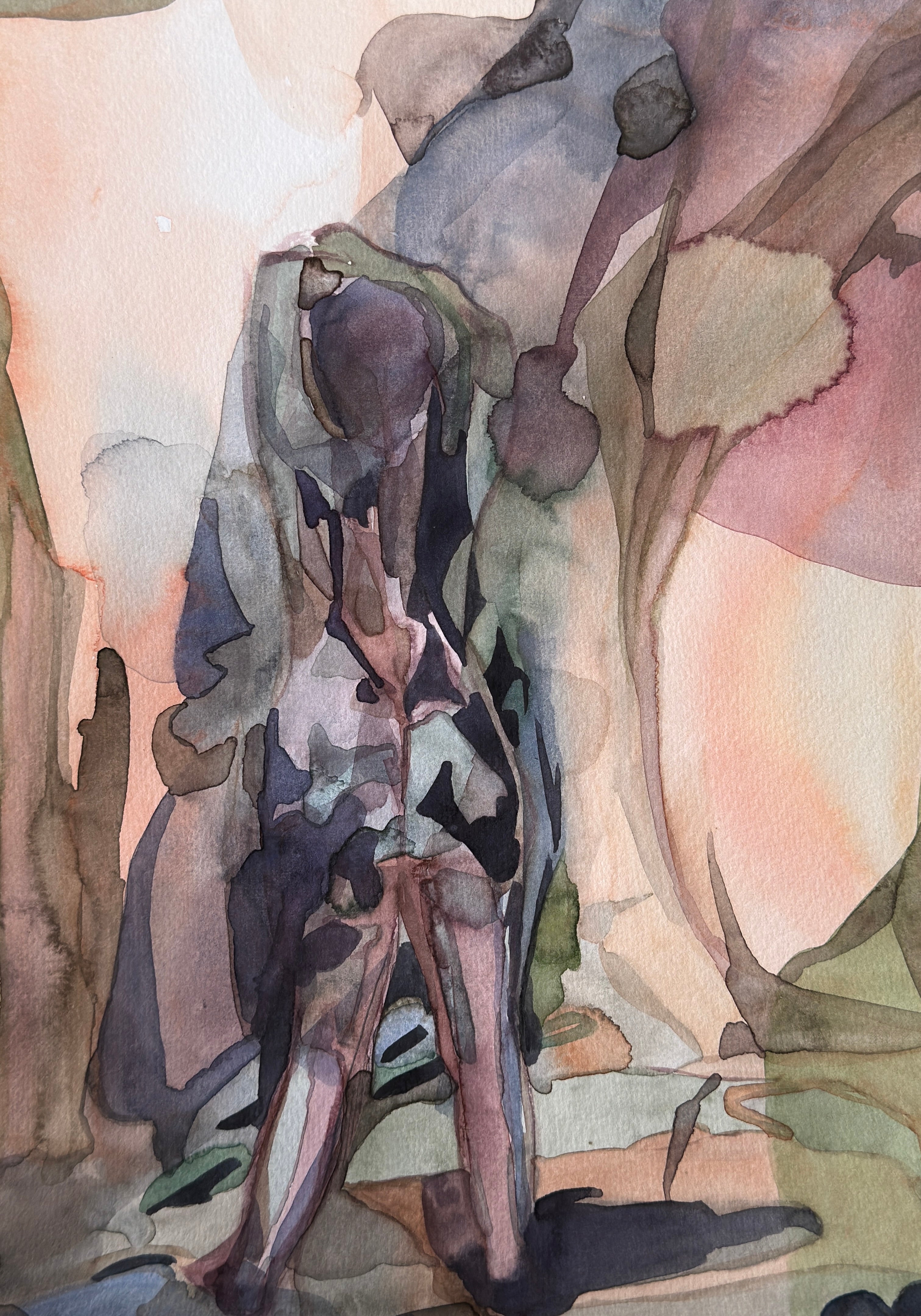 Figurative drawing, watercolor drawing, original art on paper