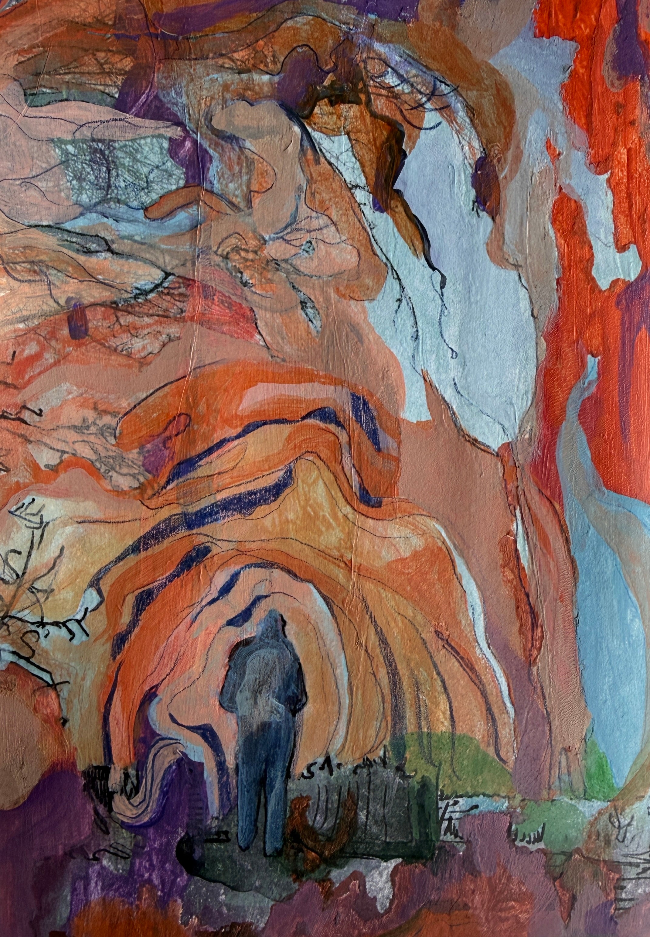 Skies, mixed media, original artwork