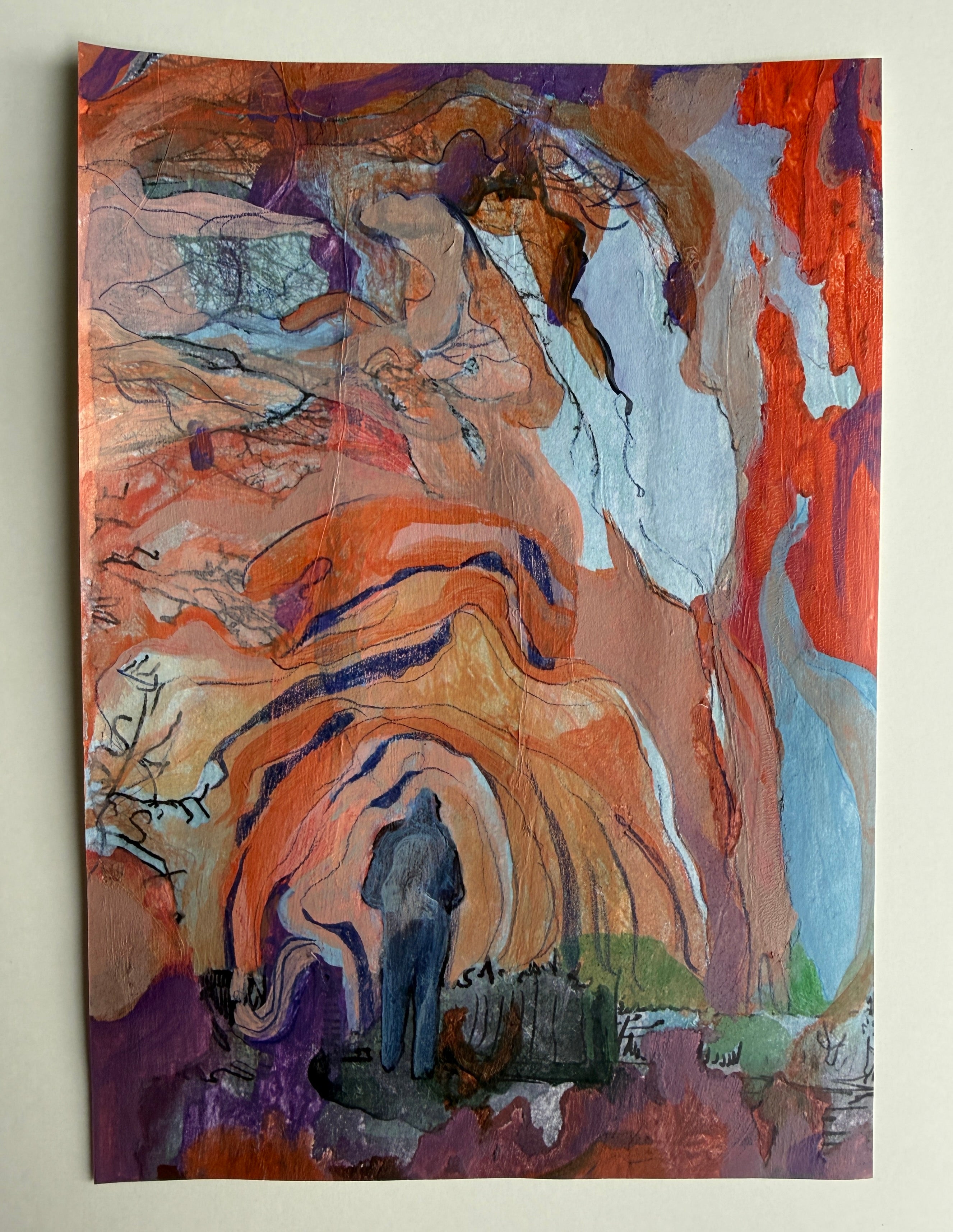 Skies, mixed media, original artwork