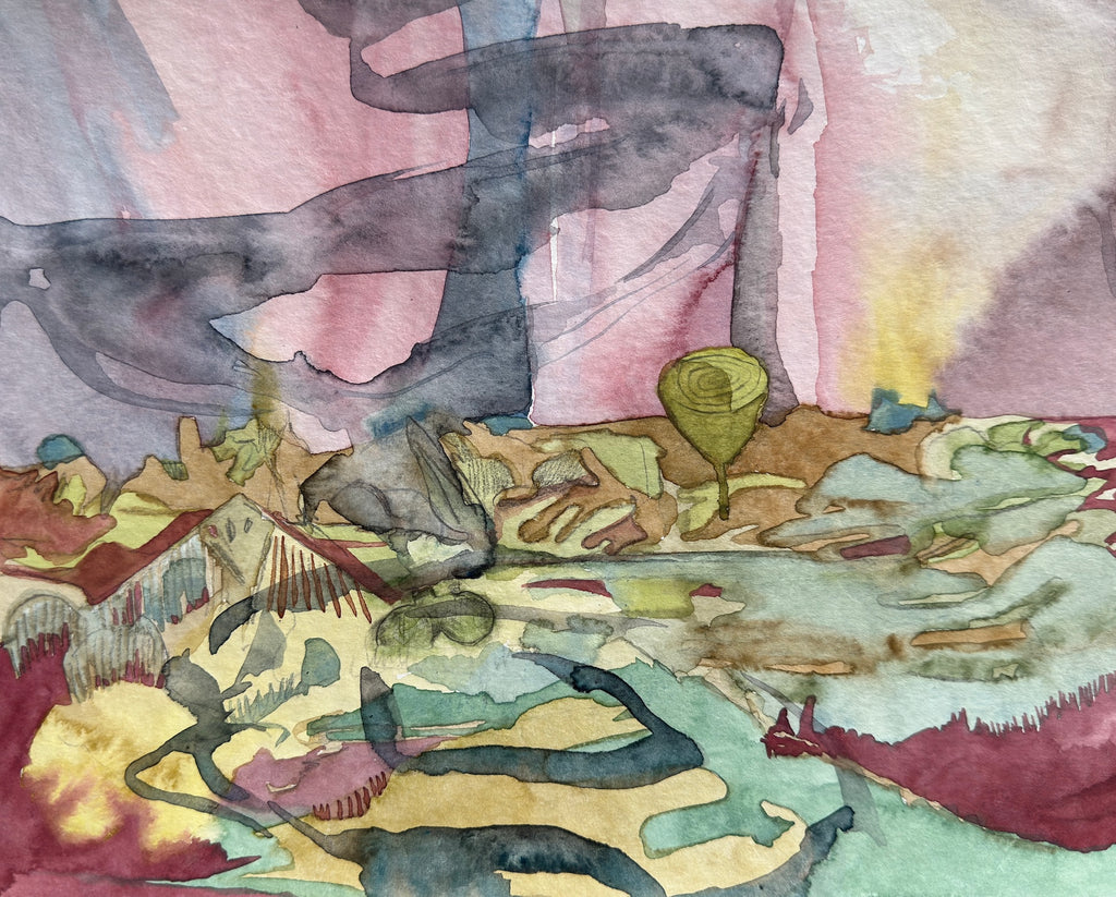 Abstract landscape, abstract watercolors, original