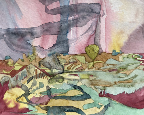 Abstract landscape, abstract watercolors, original