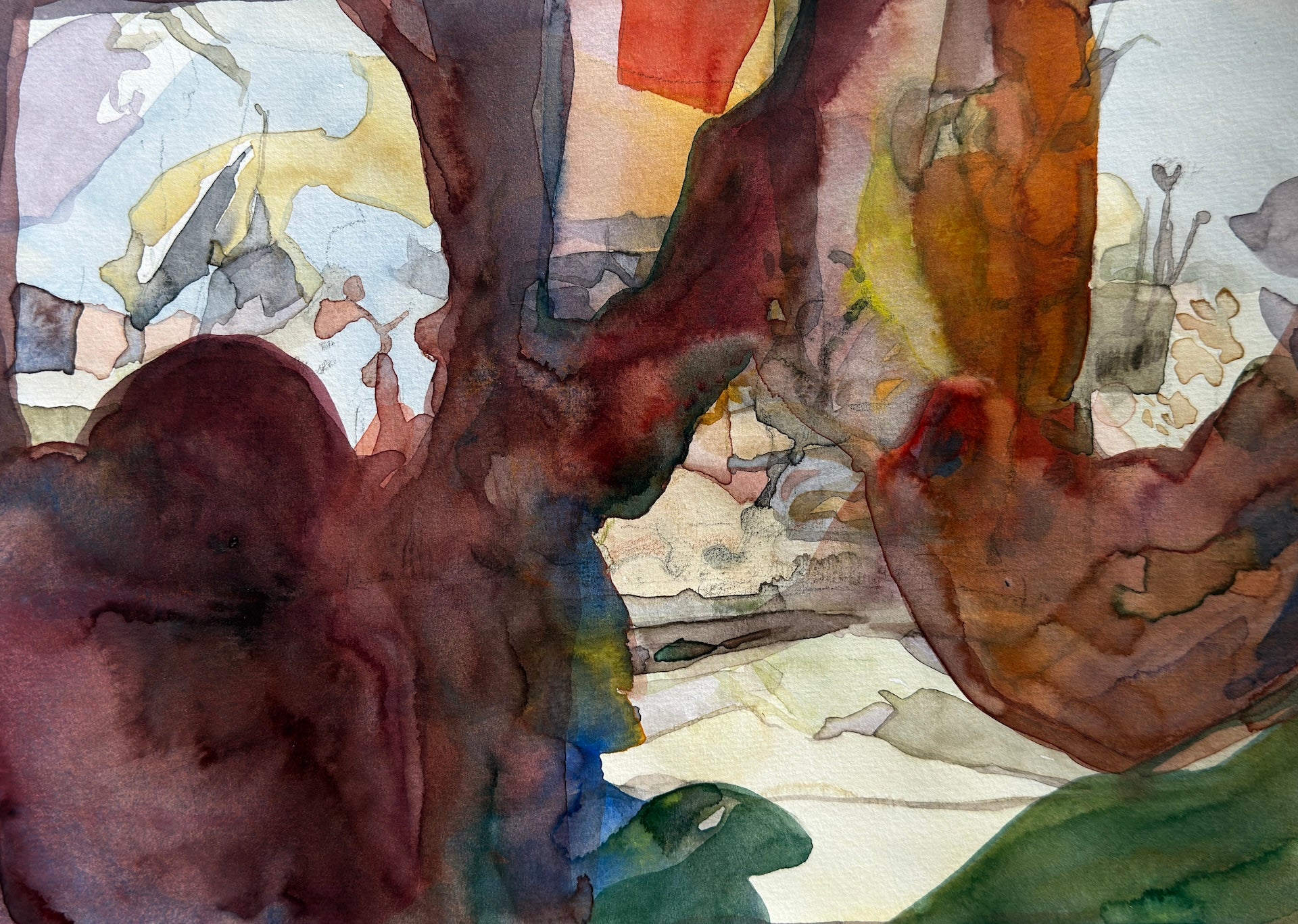 Abstract work, watercolors on paper, original piece