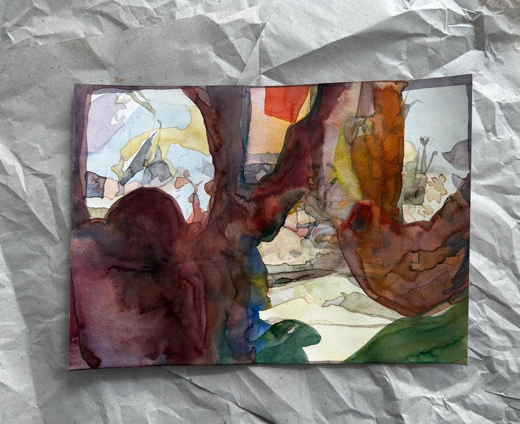 Abstract work, watercolors on paper, original piece