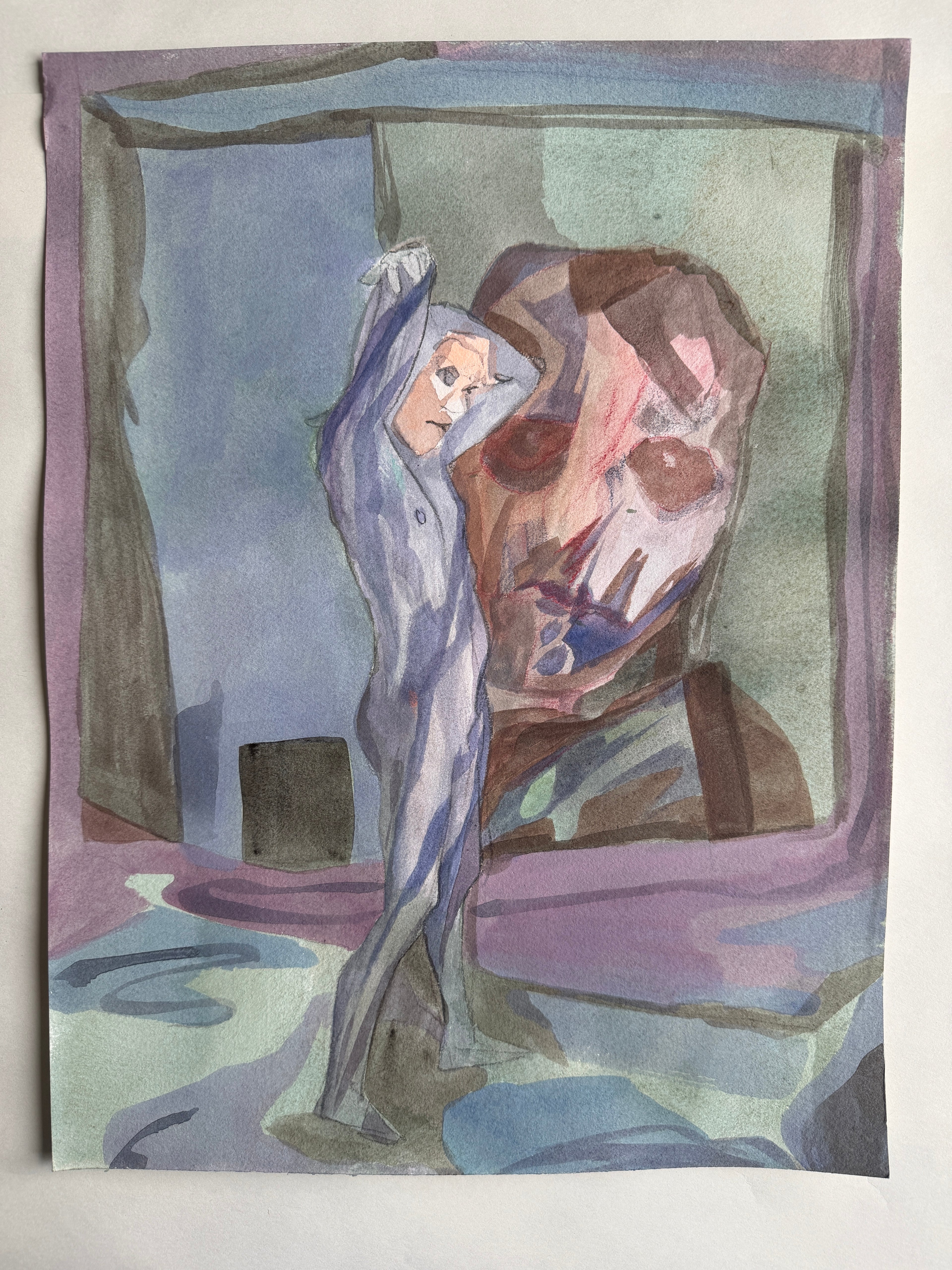 Memory, acrylic on paper, original artwork