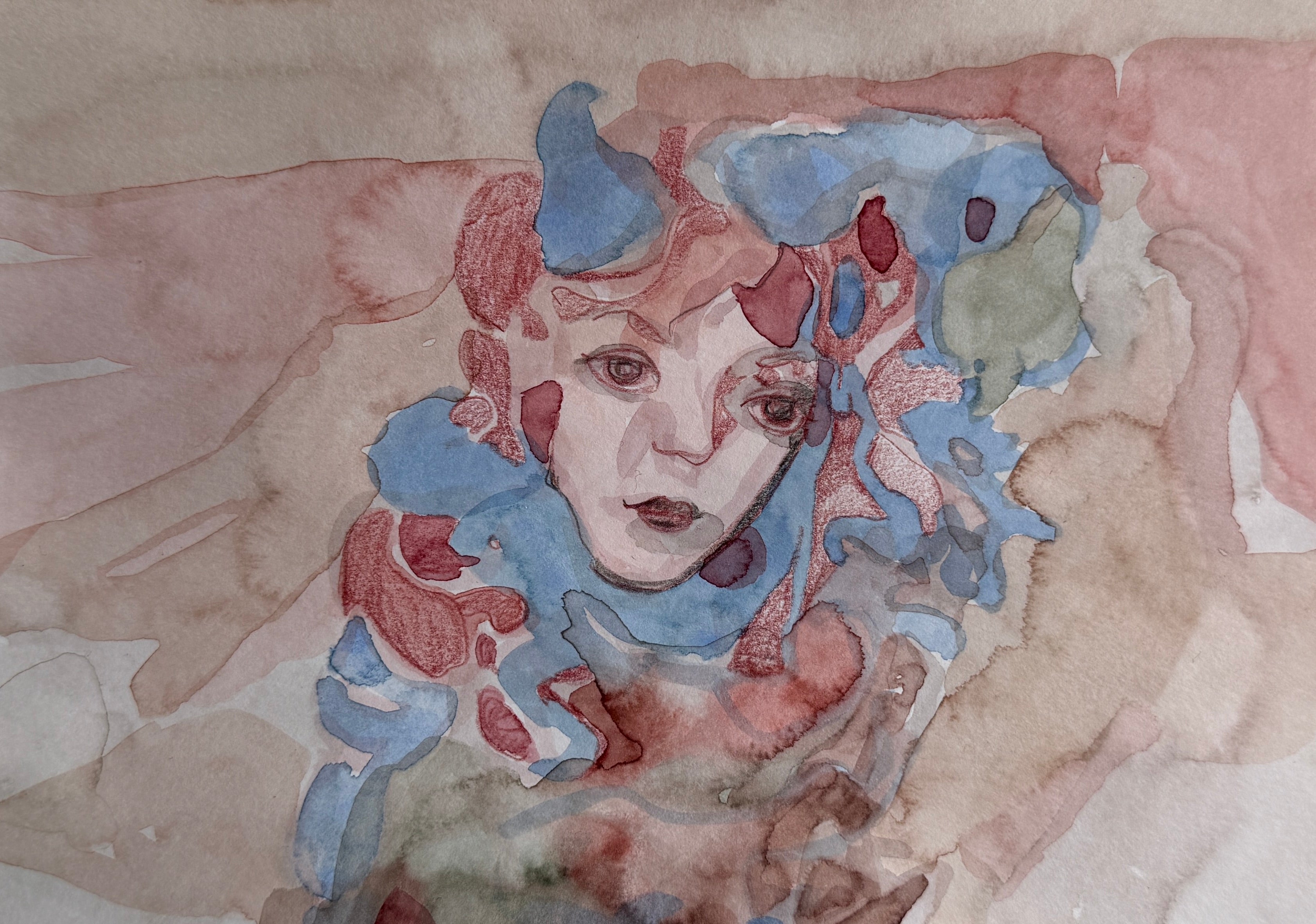 Quick litte drawing, original art, watercolors