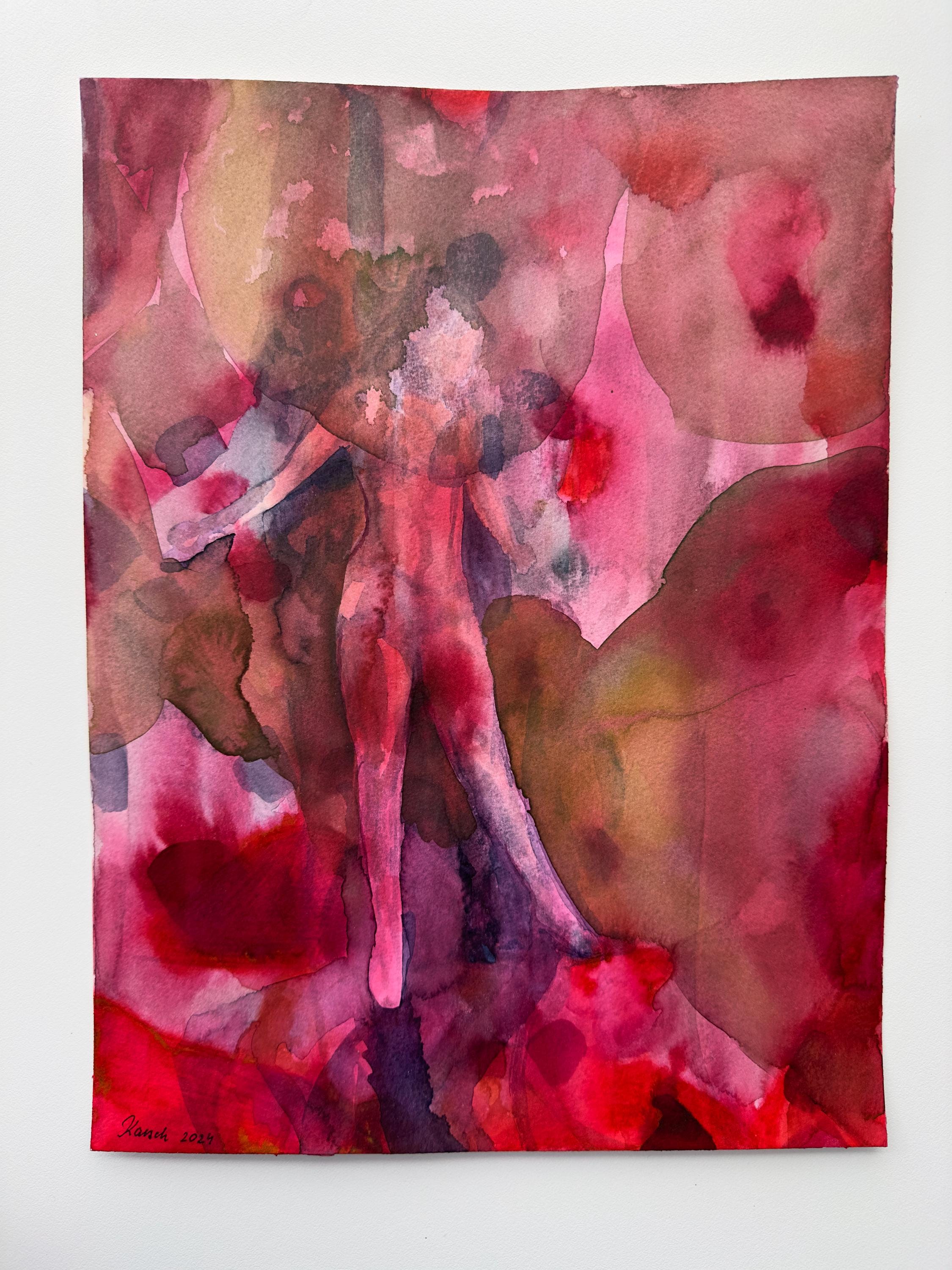 Red and Green, Watercolor on Paper, Original Work