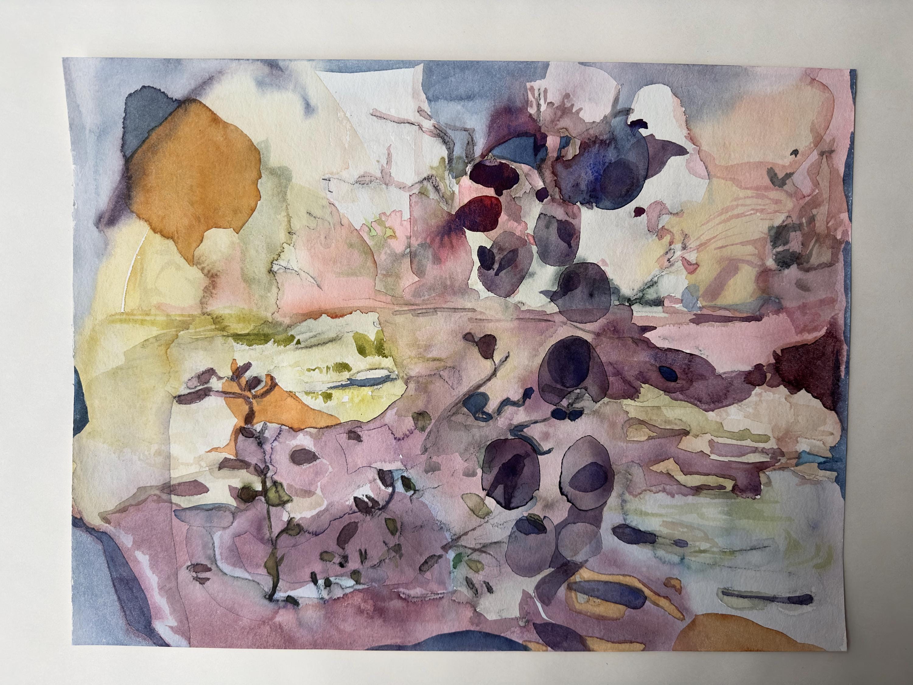 At Sunset, watercolorpainting on paper, Landscapepainting, Original