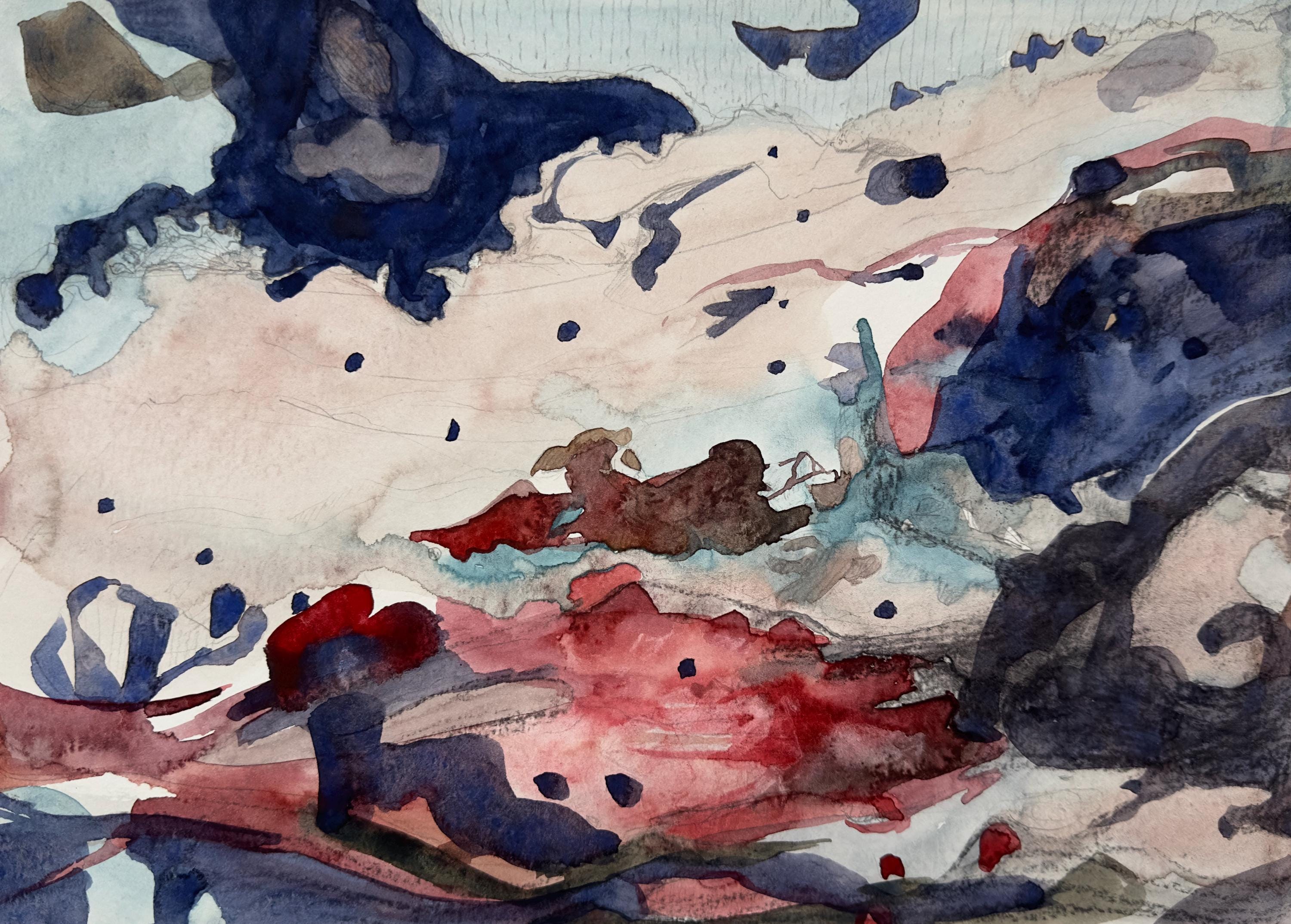 Rainy Morning, abstract watercolor, original work