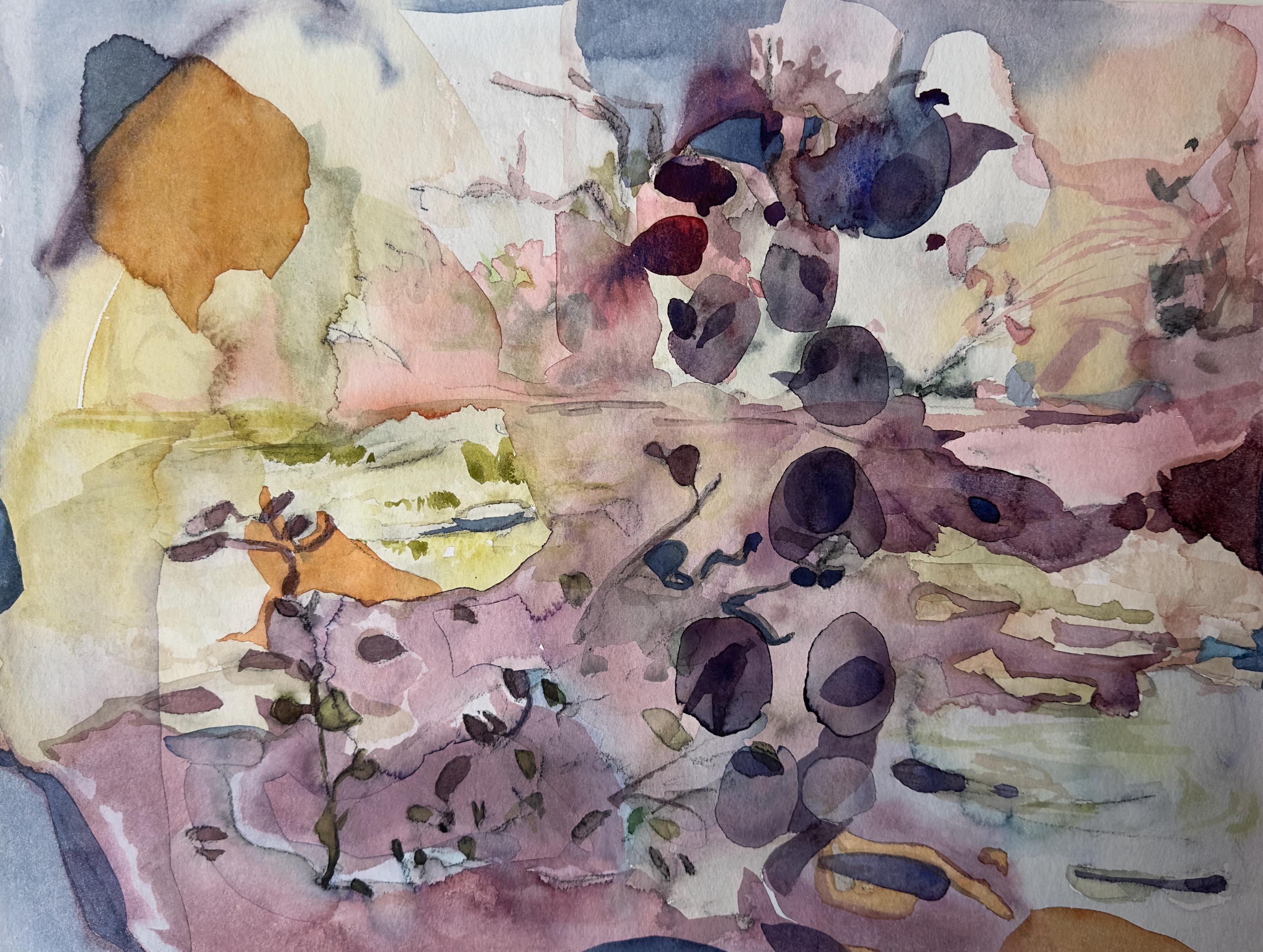 At Sunset, watercolorpainting on paper, Landscapepainting, Original