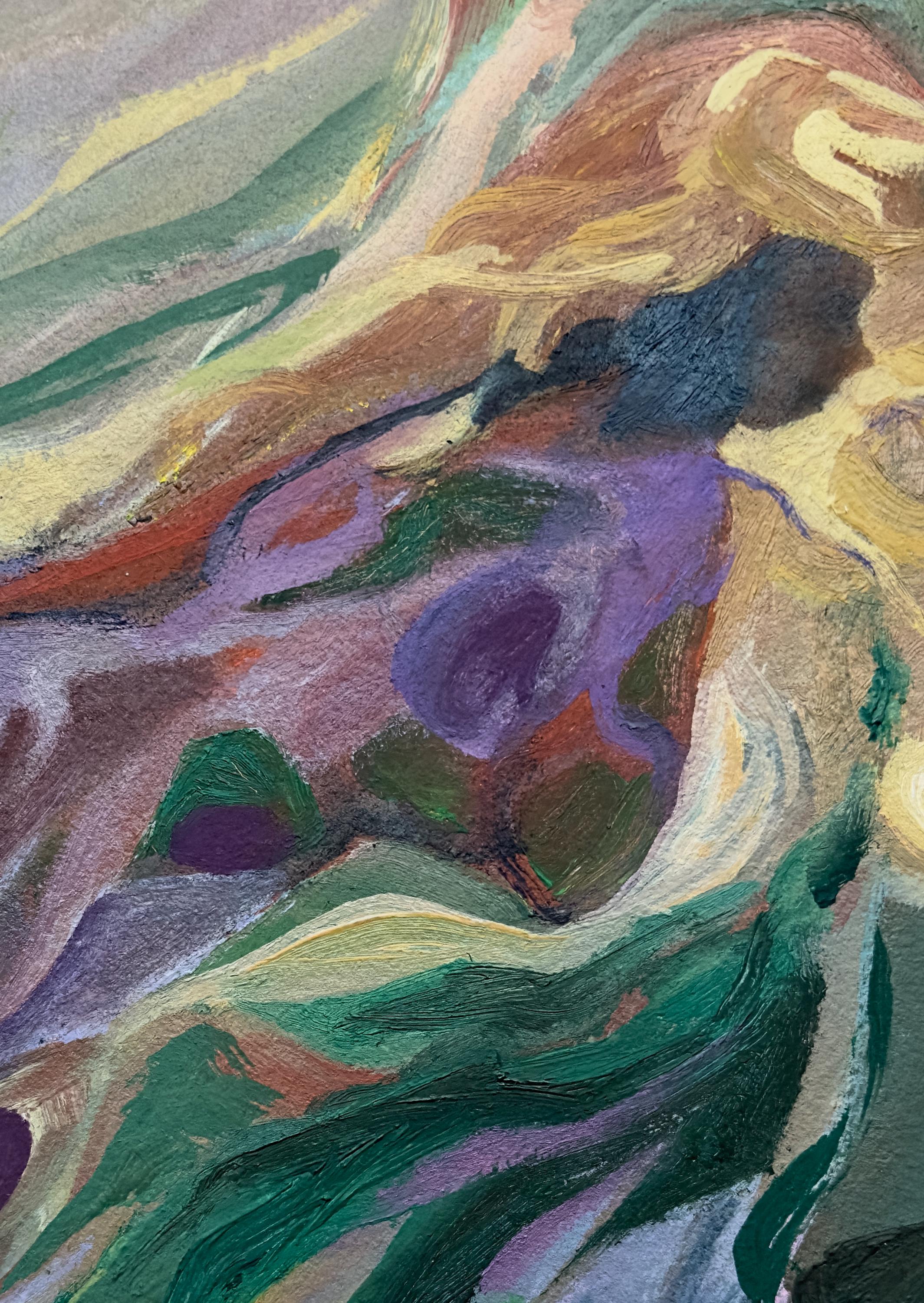 At the Window, oilpainting on paper, original art
