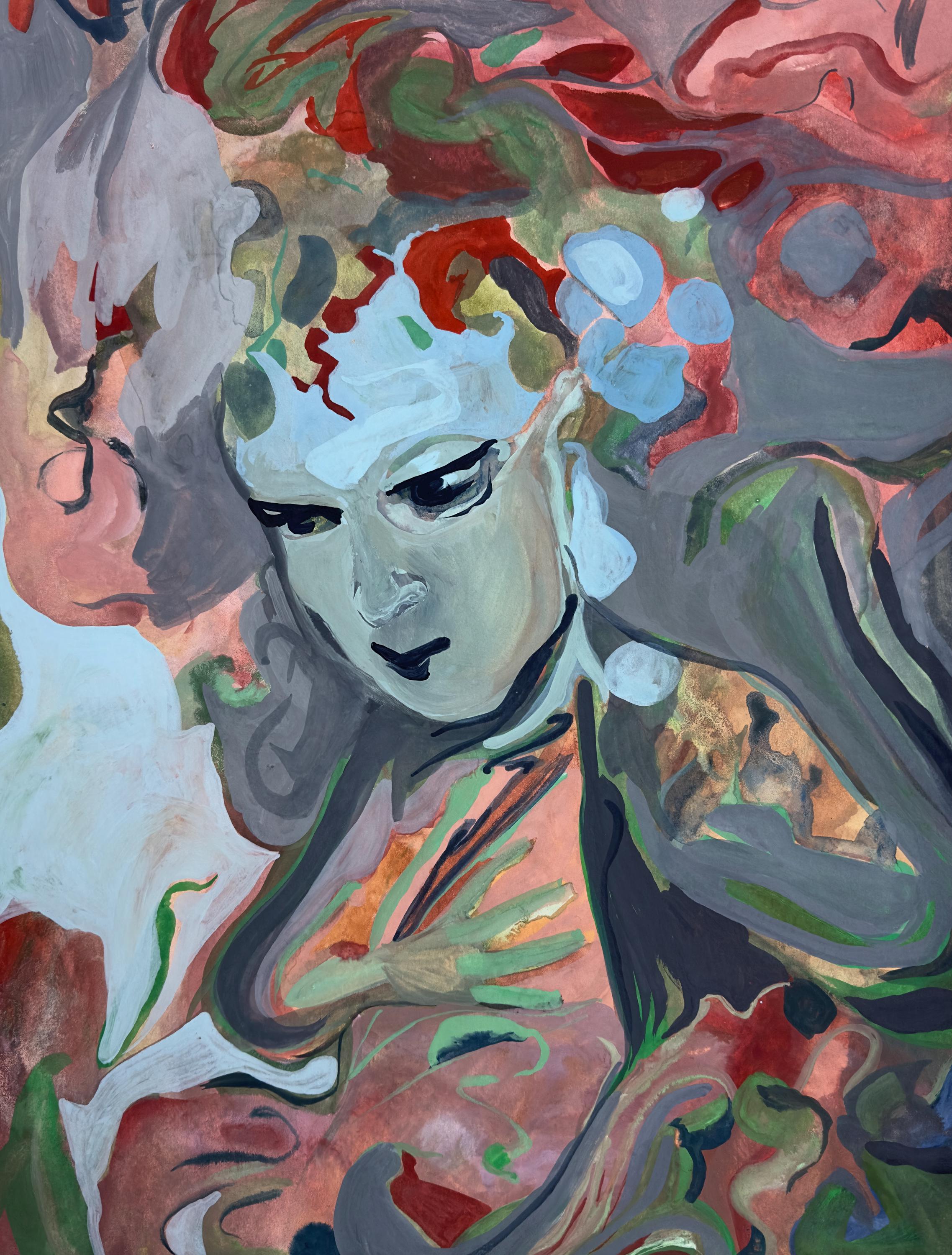 Monologue, gouache on paper, original art
